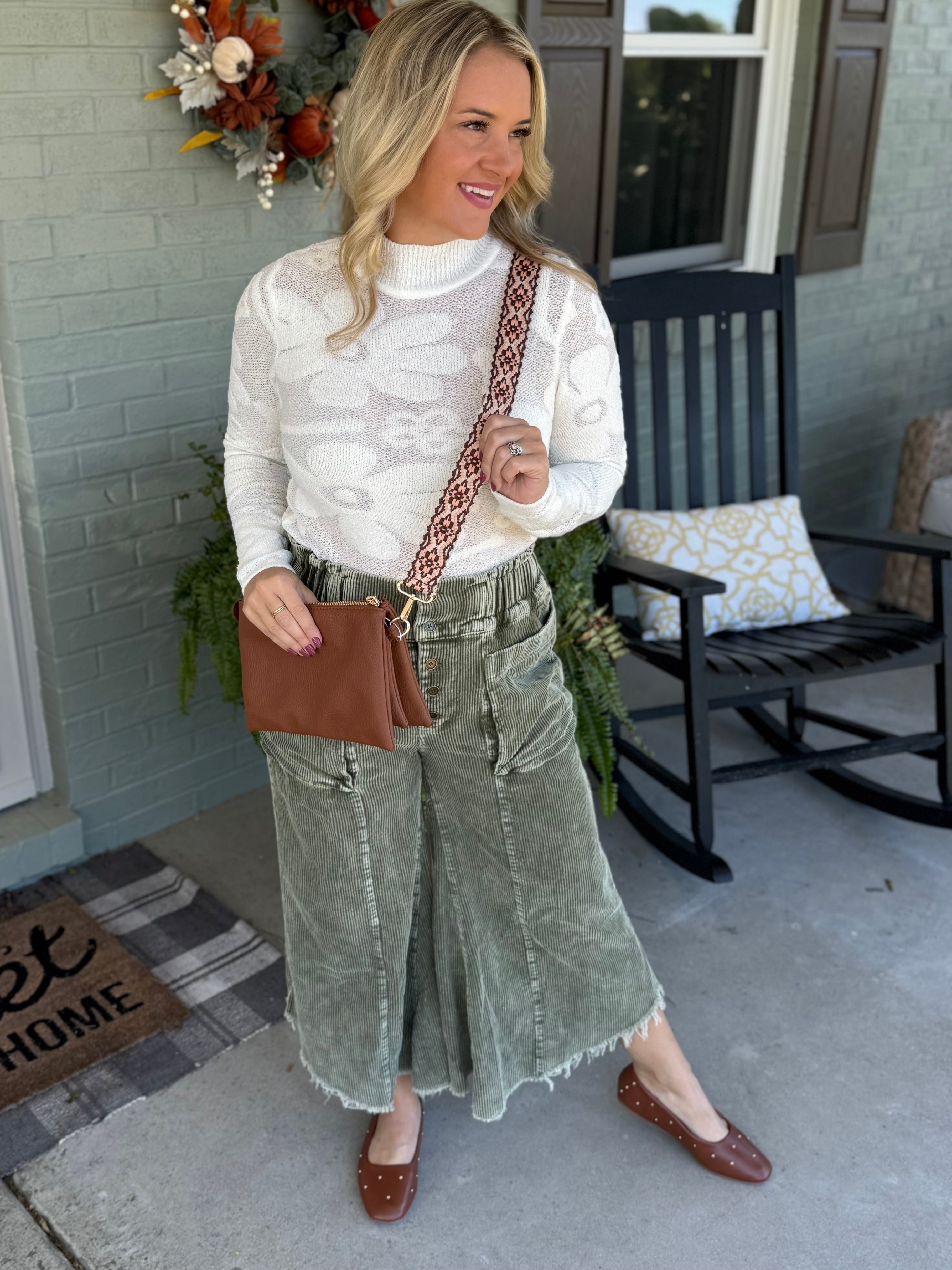 Harvest Moon Floral Jacquard Top - Ivory-110 Long Sleeve Top-Anniewear-The Lovely Closet, Women's Fashion Boutique in Alexandria, KY