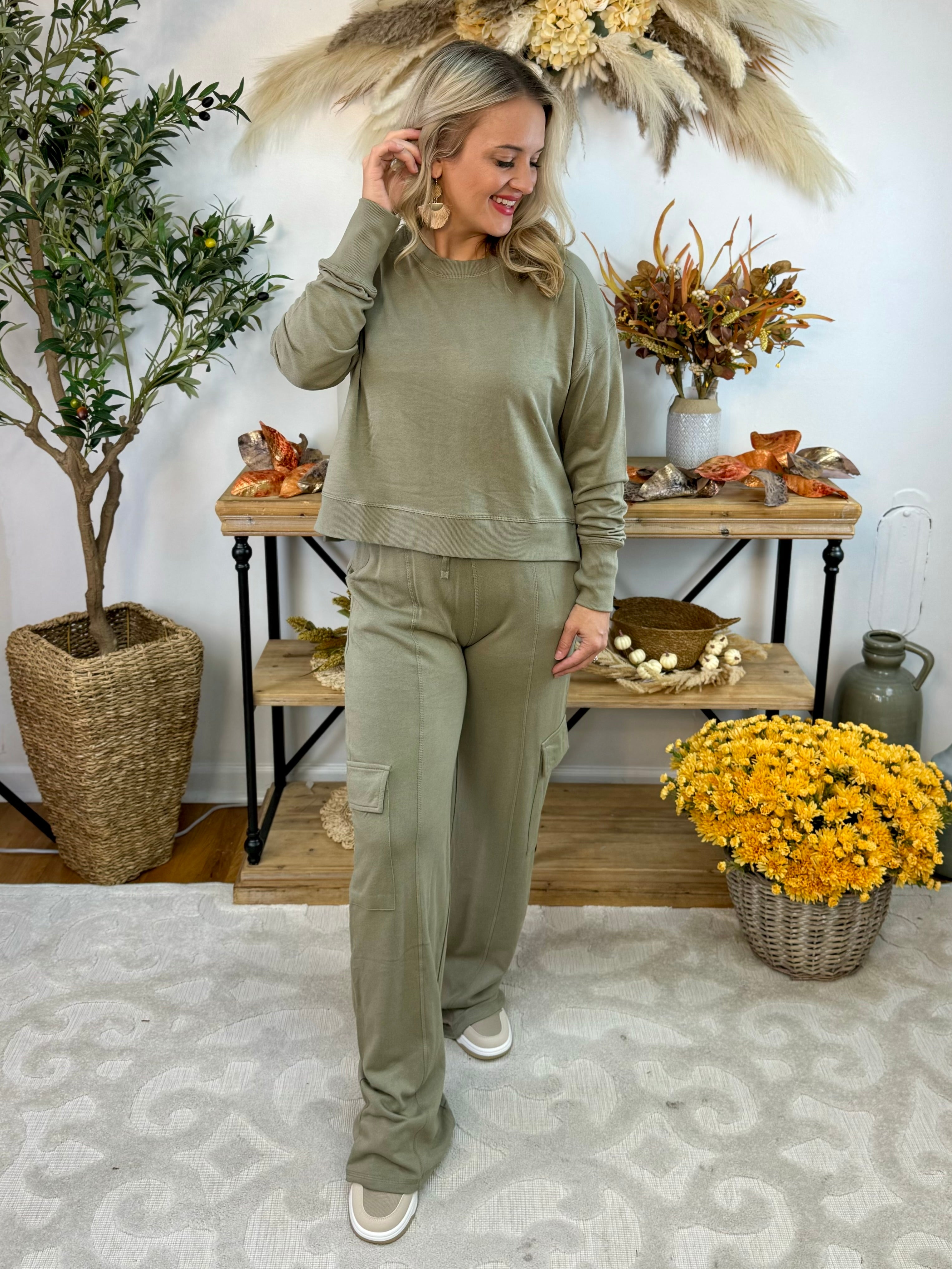 Organic Blend Cargo Athleisure Pants-240 Pants-The Lovely Closet-The Lovely Closet, Women's Fashion Boutique in Alexandria, KY