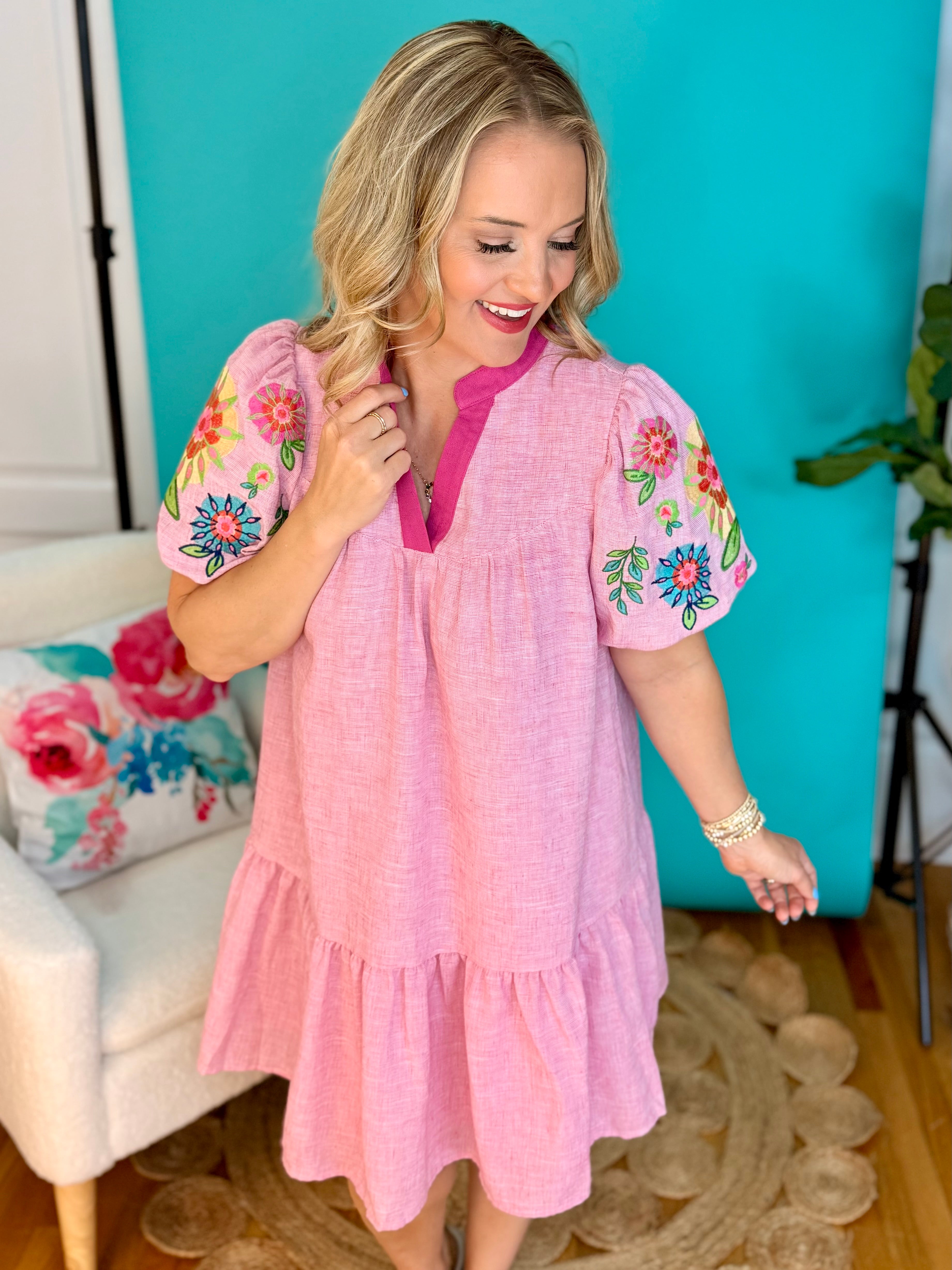 Sweet in Pink Dress-180 Dresses-umgee-The Lovely Closet, Women's Fashion Boutique in Alexandria, KY