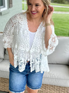 Crochet Floral Lace Cardigan-160 Cardigan/Kimonos-Pol Clothing-The Lovely Closet, Women's Fashion Boutique in Alexandria, KY