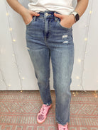 RISEN - High Rise Slim Straight Jeans-Jeans-Risen-The Lovely Closet, Women's Fashion Boutique in Alexandria, KY