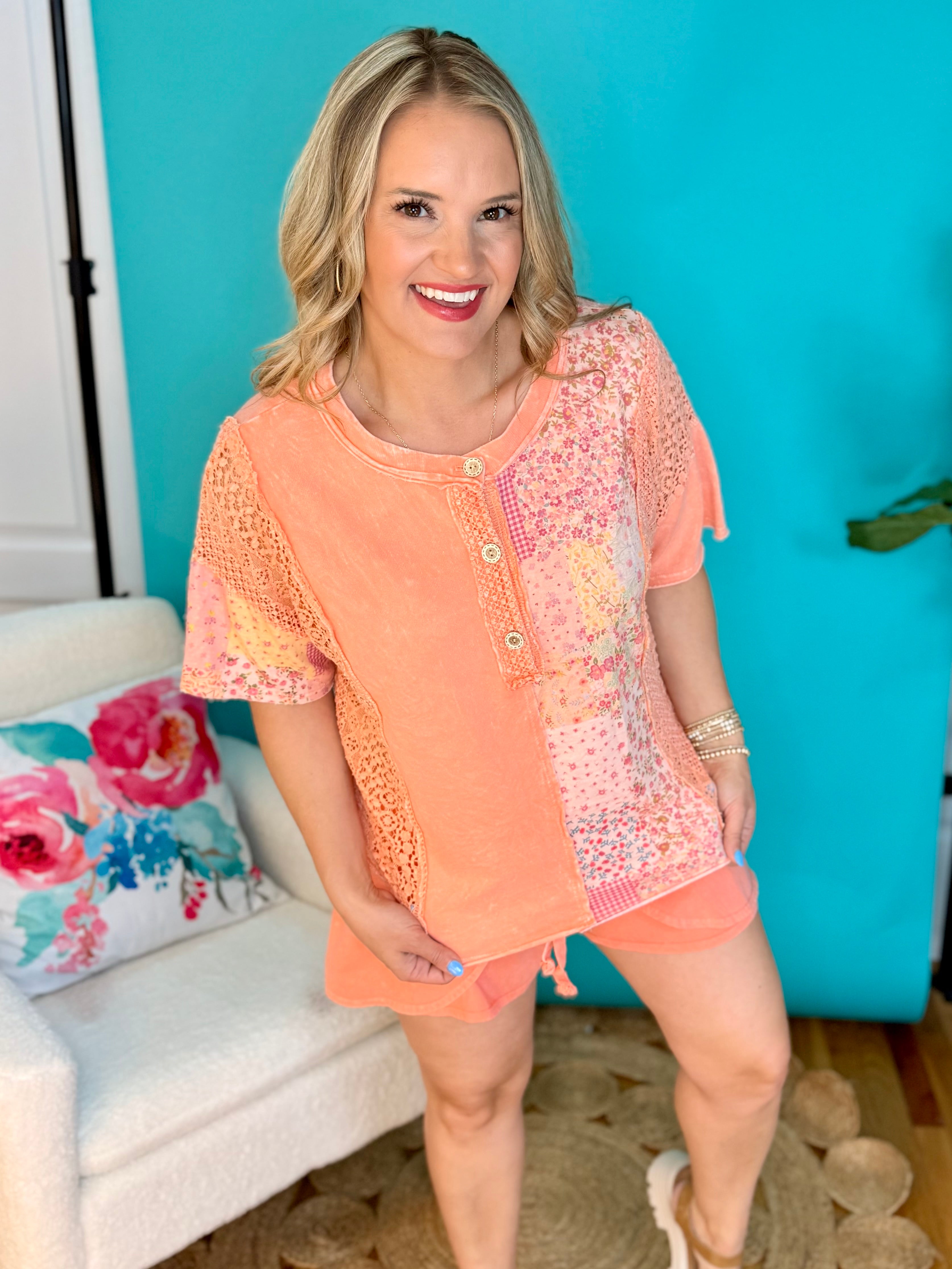 Too Comfy to Care Henley-100 Short Sleeve Tops-J.Her-The Lovely Closet, Women's Fashion Boutique in Alexandria, KY