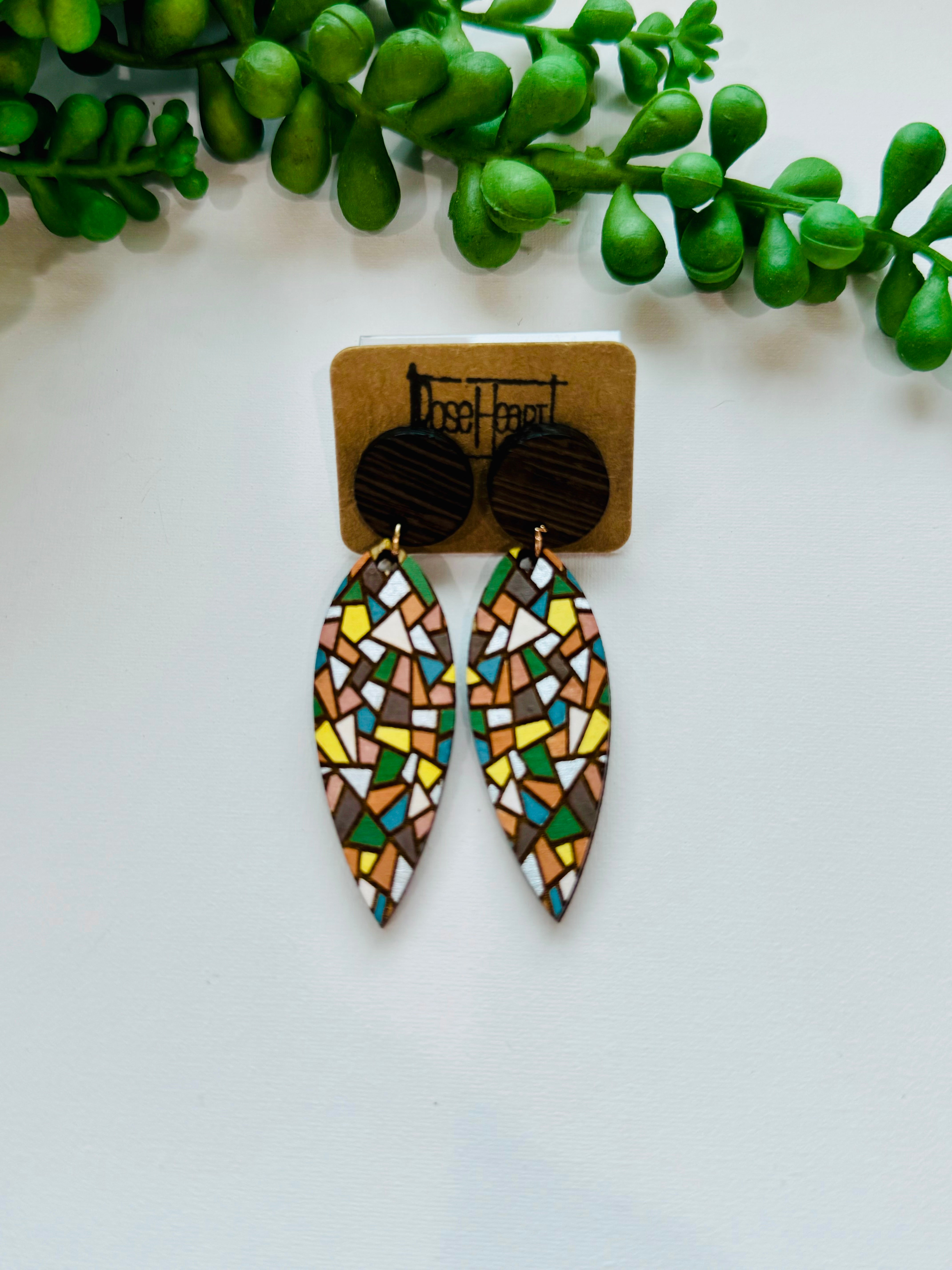 Stain Glass Inspired Earrings - By RoseHeart-250 Jewelry-RH-The Lovely Closet, Women's Fashion Boutique in Alexandria, KY