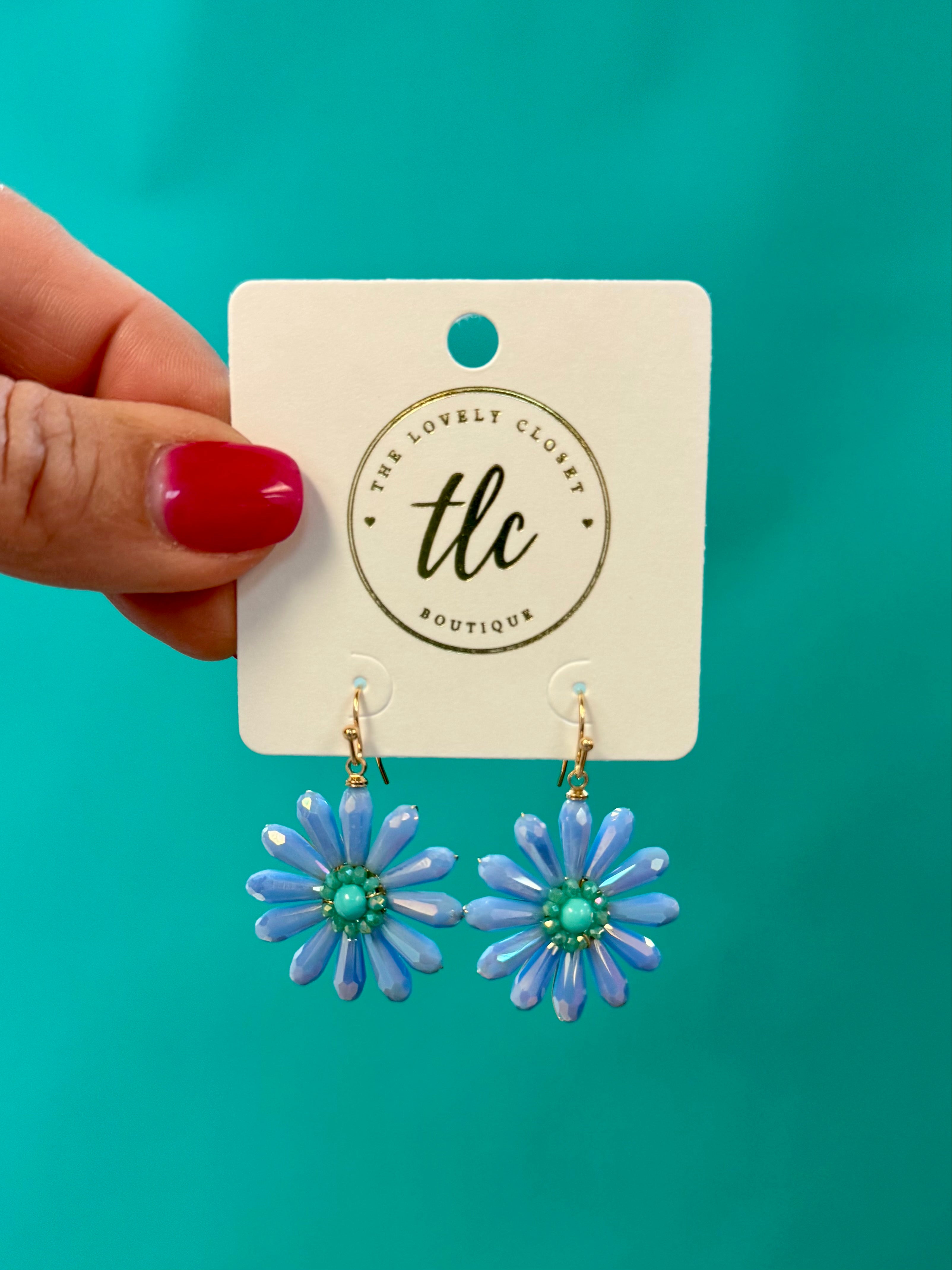 Pretty in The Summer Earrings- Blue-280 Accessories-The Lovely Closet-The Lovely Closet, Women's Fashion Boutique in Alexandria, KY