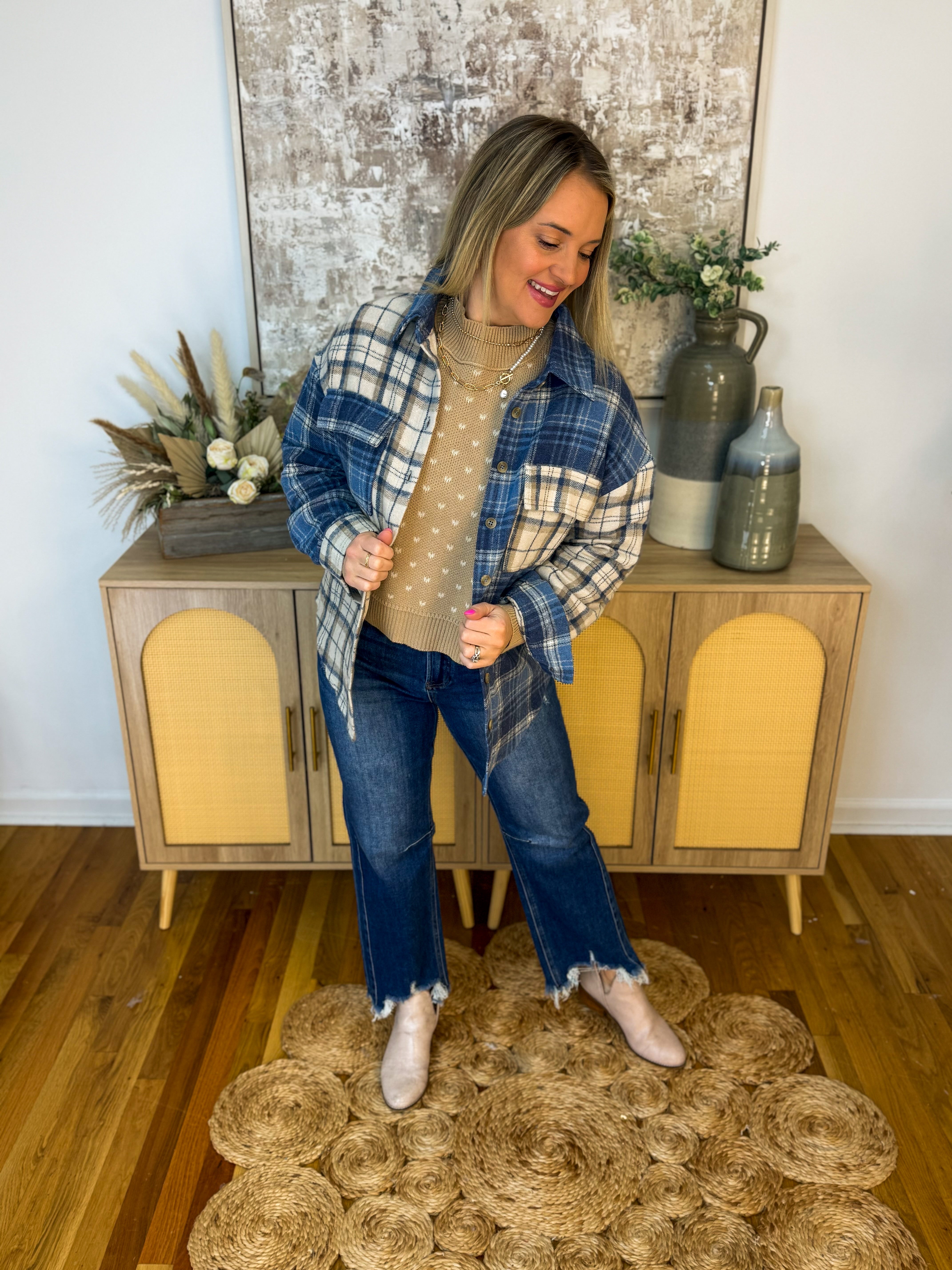 Winter Blues Shacket-170 Jackets/Outerwear-Blu Pepper-The Lovely Closet, Women's Fashion Boutique in Alexandria, KY