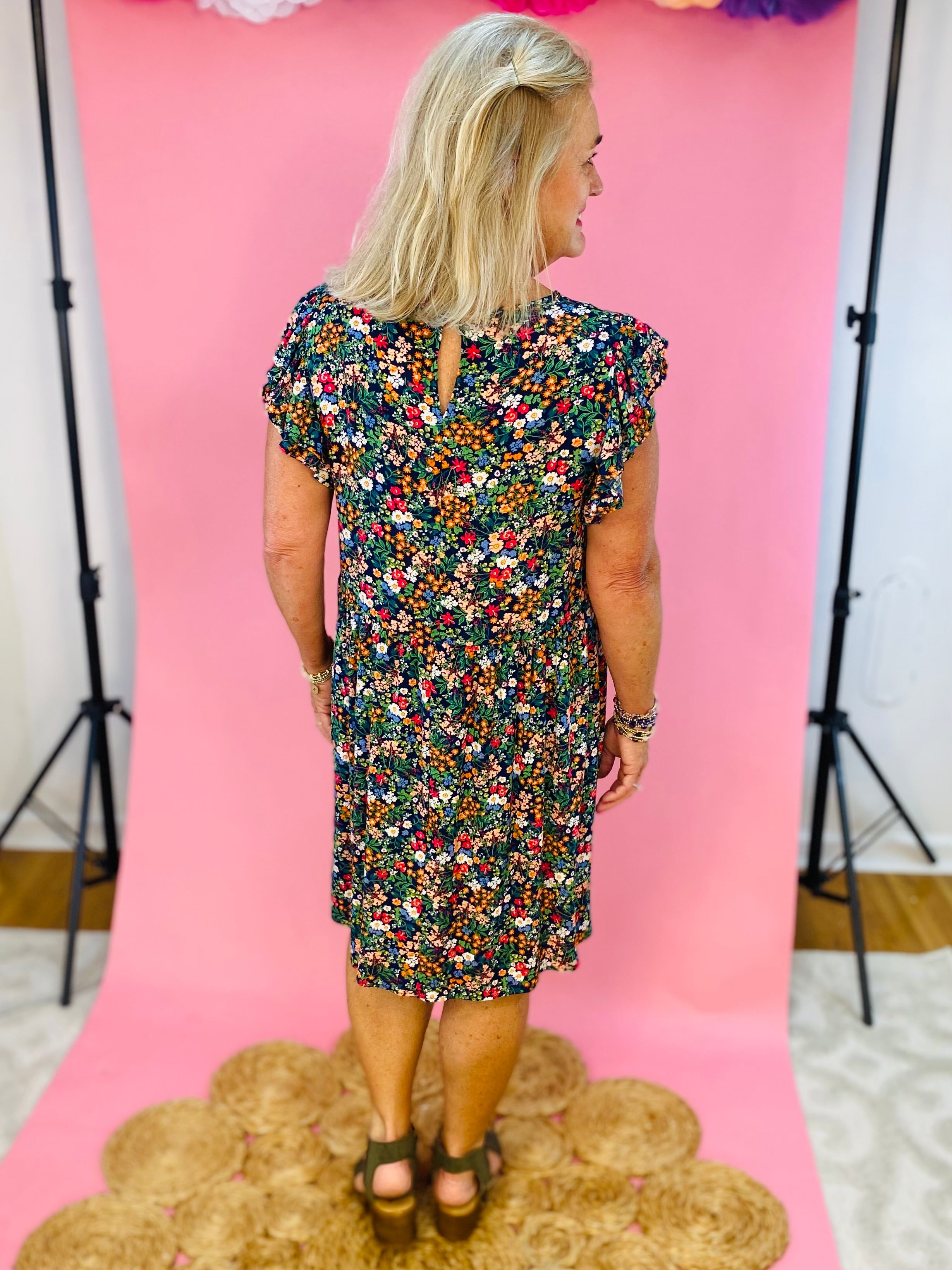 Garden Flower Babydoll Dress-180 Dresses-mittoshop-The Lovely Closet, Women's Fashion Boutique in Alexandria, KY