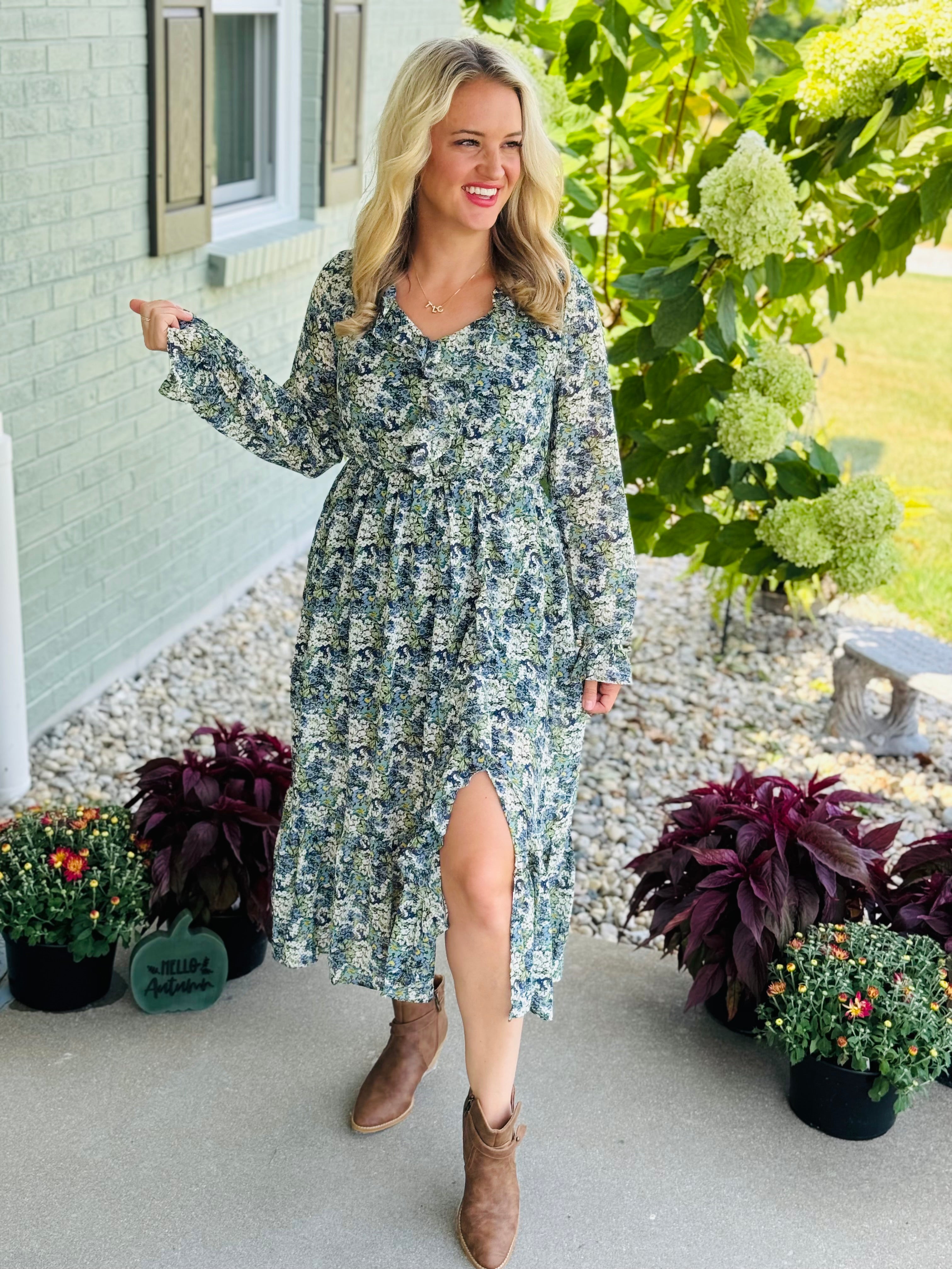 FINAL SALE - Picking Perfect Apples Midi Dress-180 Dresses-The Lovely Closet-The Lovely Closet, Women's Fashion Boutique in Alexandria, KY