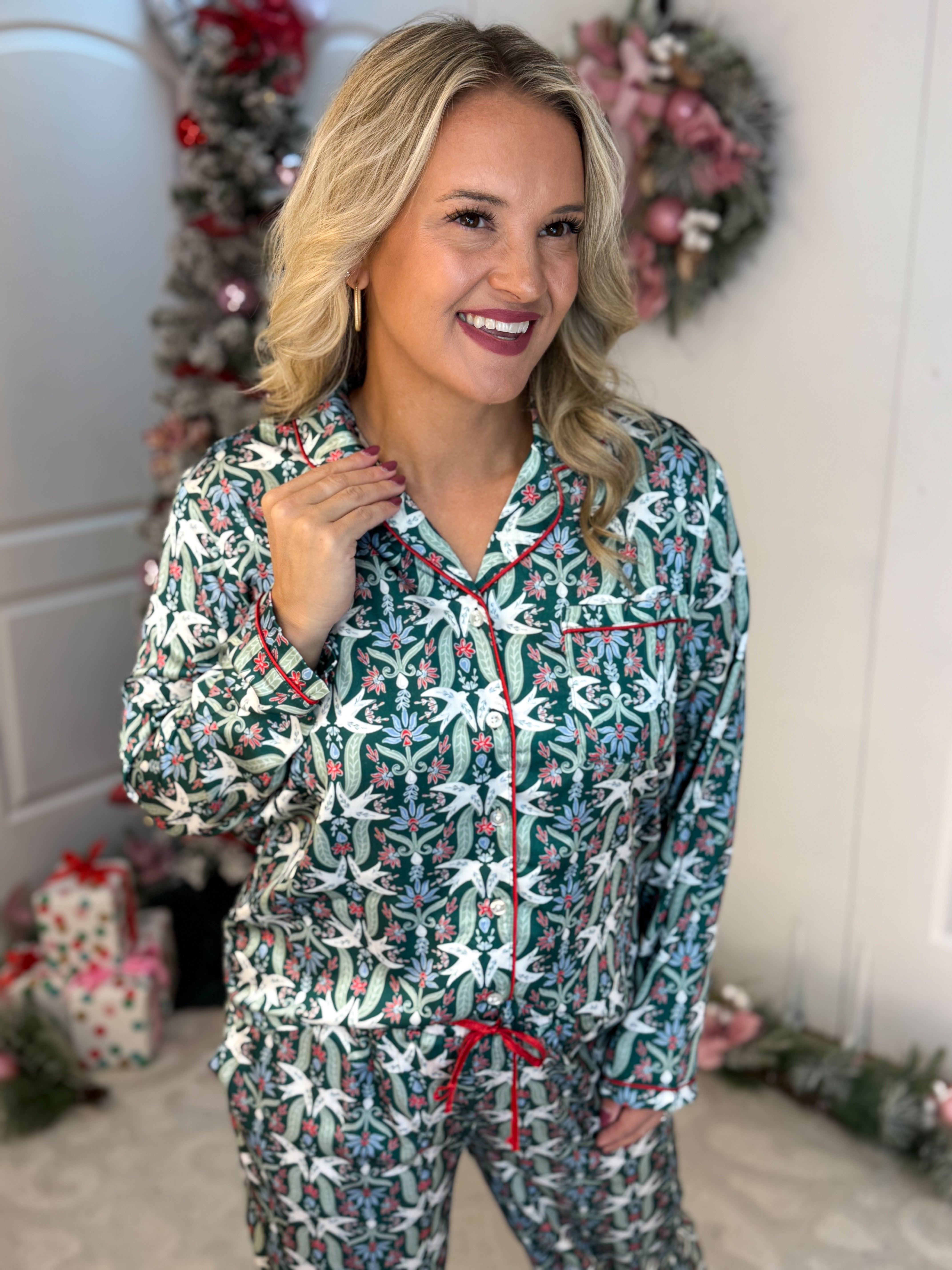 FINAL SALE Mary Square Gossamer Wings Charlotte Satin Pant Set-350 Holiday-Mary Square-The Lovely Closet, Women's Fashion Boutique in Alexandria, KY