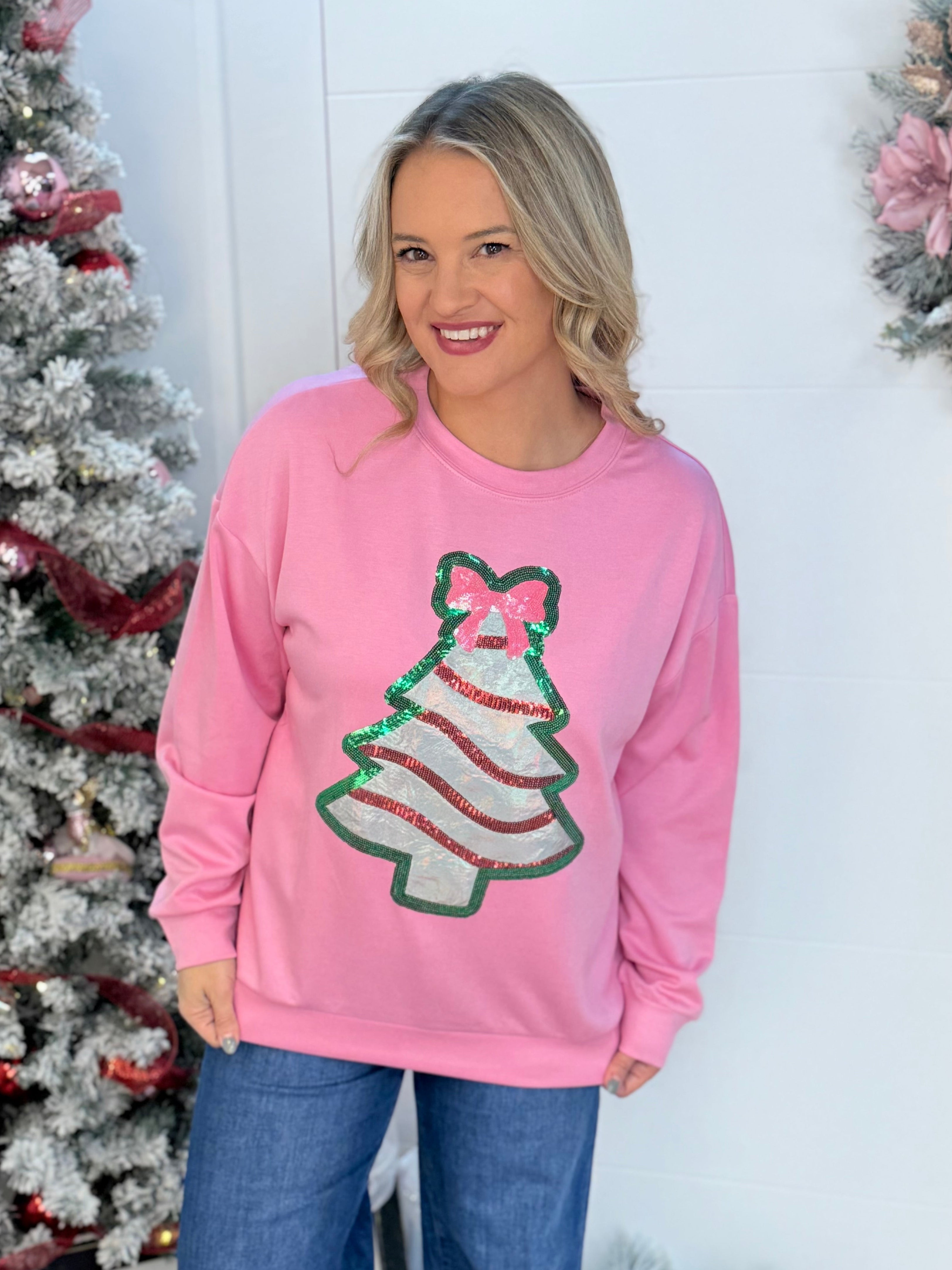 FINAL SALE Foil Bow Christmas Treat Pullover-350 Holiday-Jess Lea-The Lovely Closet, Women's Fashion Boutique in Alexandria, KY
