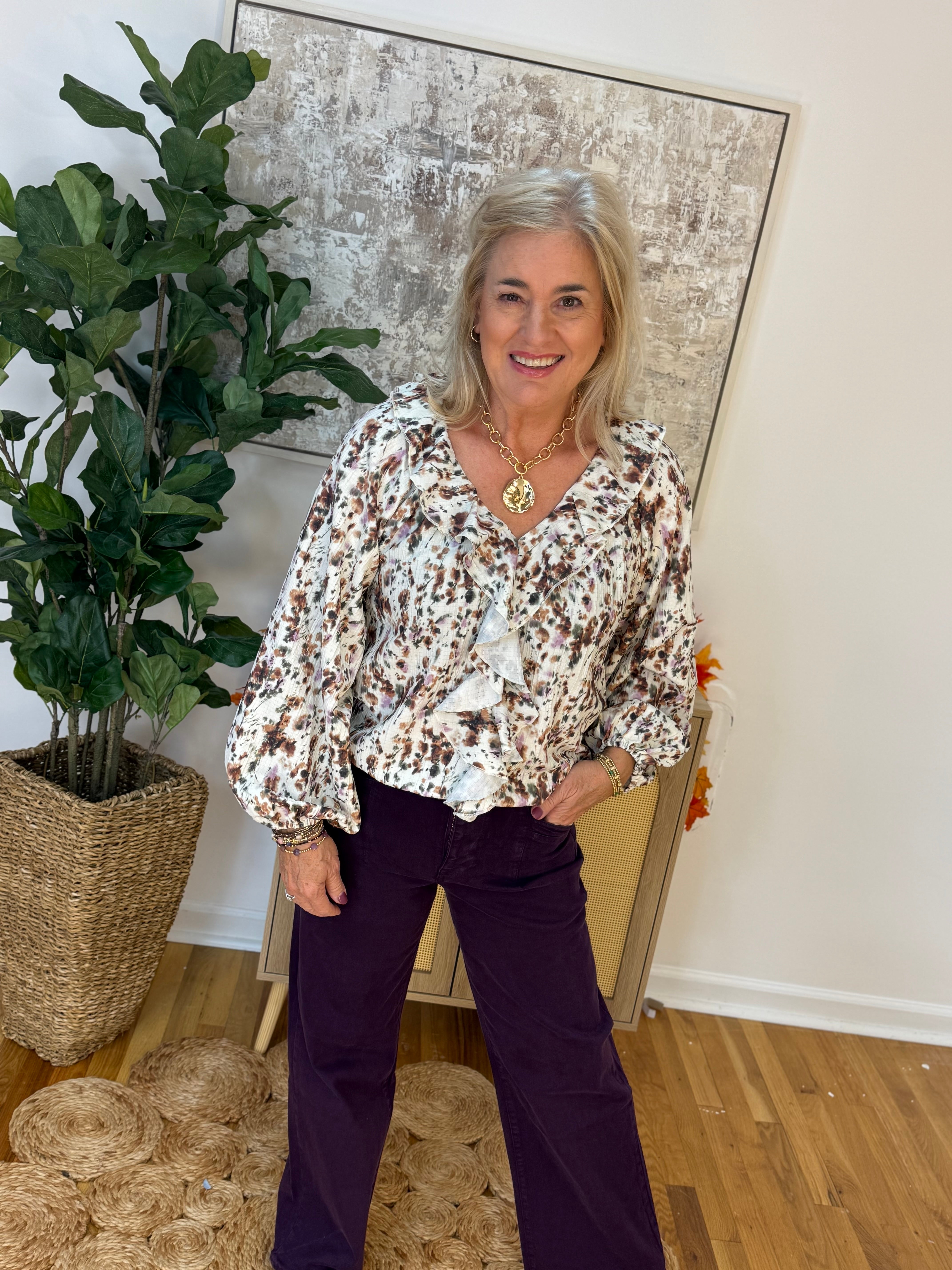 FINAL SALE- Plum Perfect Blouse-110 Long Sleeve Top-Anniewear-The Lovely Closet, Women's Fashion Boutique in Alexandria, KY