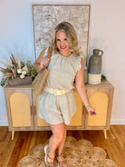 Neutral Gingham Set-190 Rompers/Jumpsuits/Sets-The Lovely Closet-The Lovely Closet, Women's Fashion Boutique in Alexandria, KY