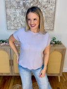 Feeling Refreshed Scalloped Edge Top - Lavender-100 Short Sleeve Tops-Allie Rose-The Lovely Closet, Women's Fashion Boutique in Alexandria, KY