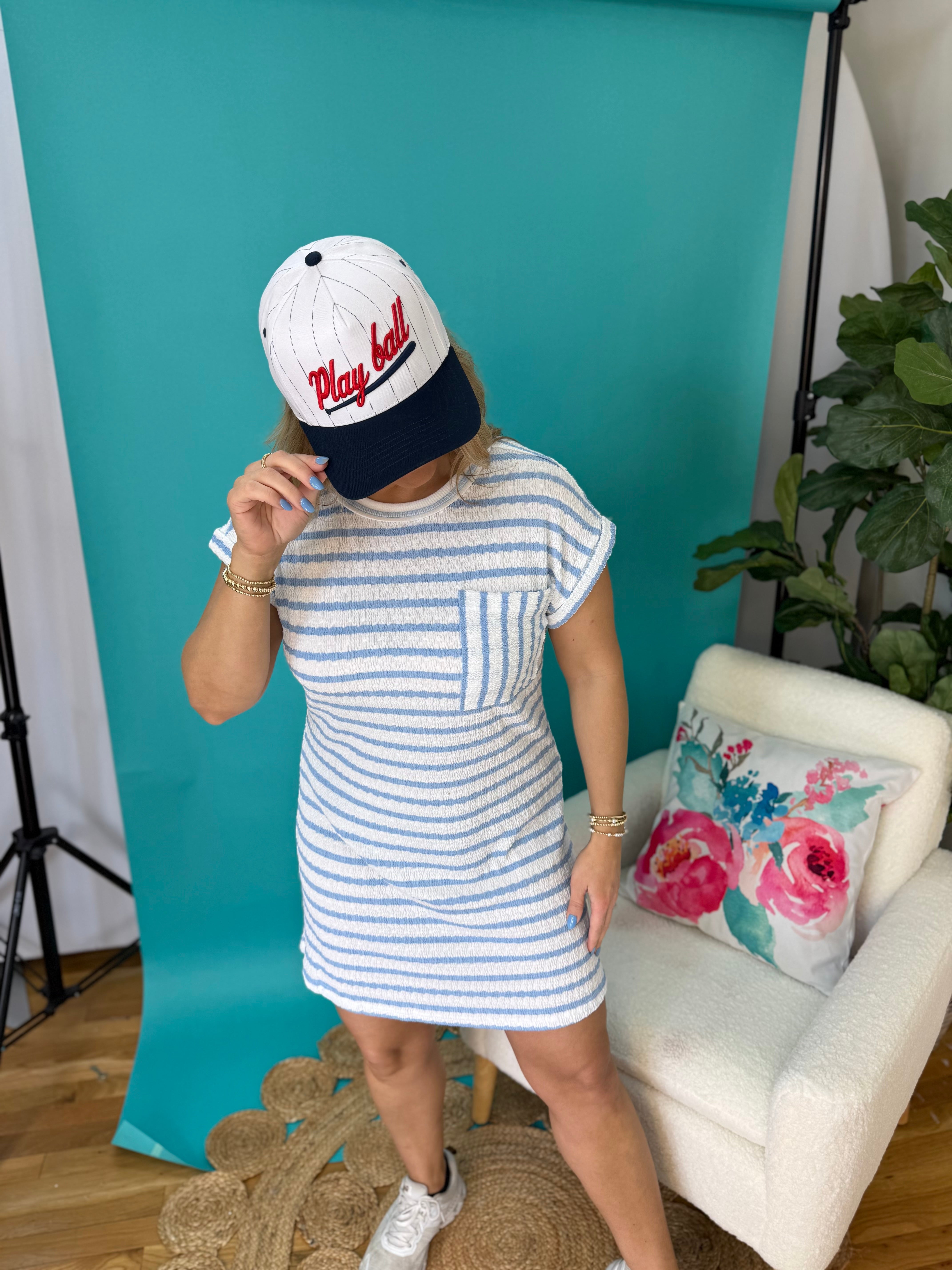 Play Ball Embroidered Hat-280 Accessories-judson-The Lovely Closet, Women's Fashion Boutique in Alexandria, KY