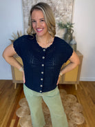 Coastline Short Sleeve Cadigan-100 Short Sleeve Tops-Blu Pepper-The Lovely Closet, Women's Fashion Boutique in Alexandria, KY