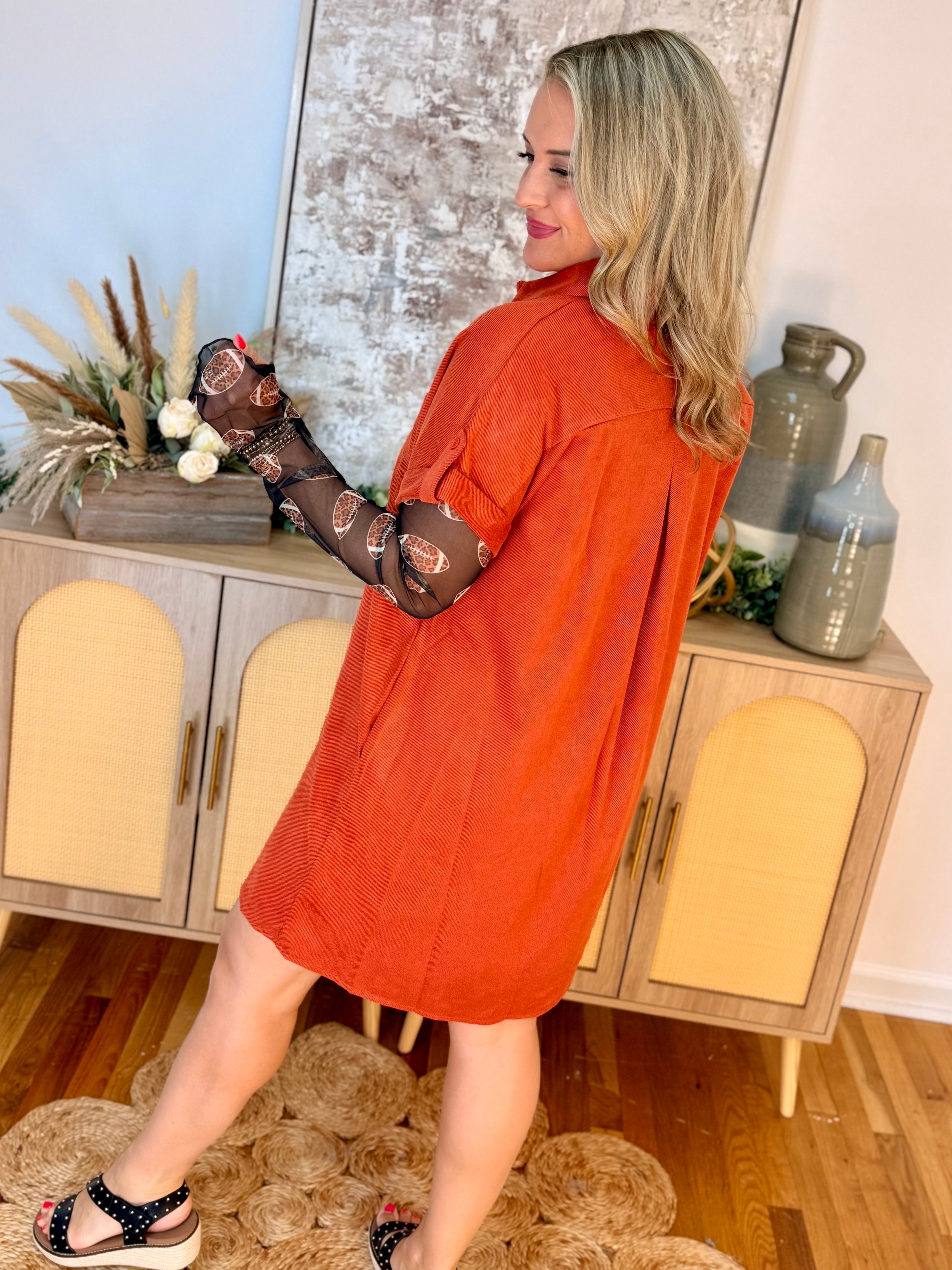 The Winning Season Dress - Rust-180 Dresses-She + Sky-The Lovely Closet, Women's Fashion Boutique in Alexandria, KY