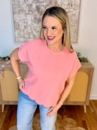 Feeling Refreshed Scalloped Edge Top - Pink-100 Short Sleeve Tops-Allie Rose-The Lovely Closet, Women's Fashion Boutique in Alexandria, KY