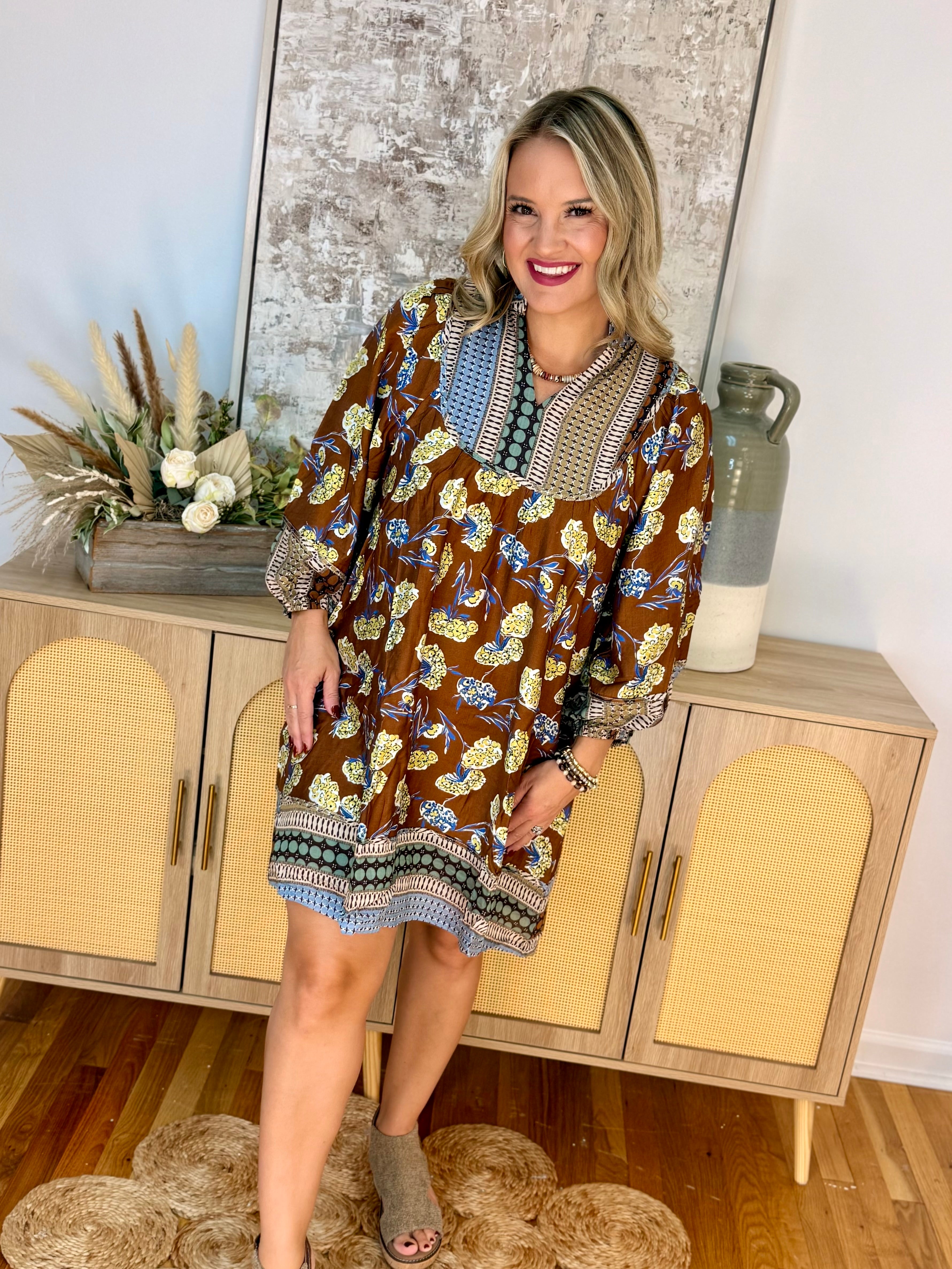 Autumn Glow Dress-180 Dresses-Umgee-The Lovely Closet, Women's Fashion Boutique in Alexandria, KY