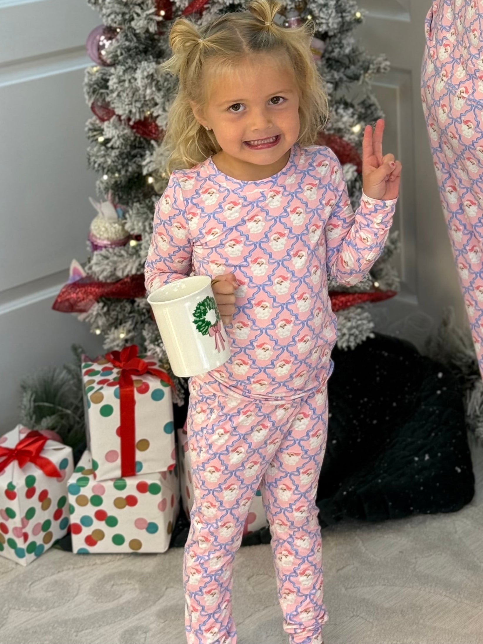 Mary Square Santa Baby Bows Mommy & Me Pajamas - Toddler Size-350 Holiday-Mary Square-The Lovely Closet, Women's Fashion Boutique in Alexandria, KY