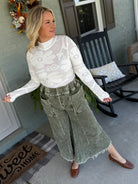 Autumn Glow Corduroy Cropped Pants - Olive-240 Pants-Anniewear-The Lovely Closet, Women's Fashion Boutique in Alexandria, KY
