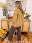 Run Around Acid Wash Pullover - Camel-150 Sweatshirts-The Lovely Closet-The Lovely Closet, Women's Fashion Boutique in Alexandria, KY