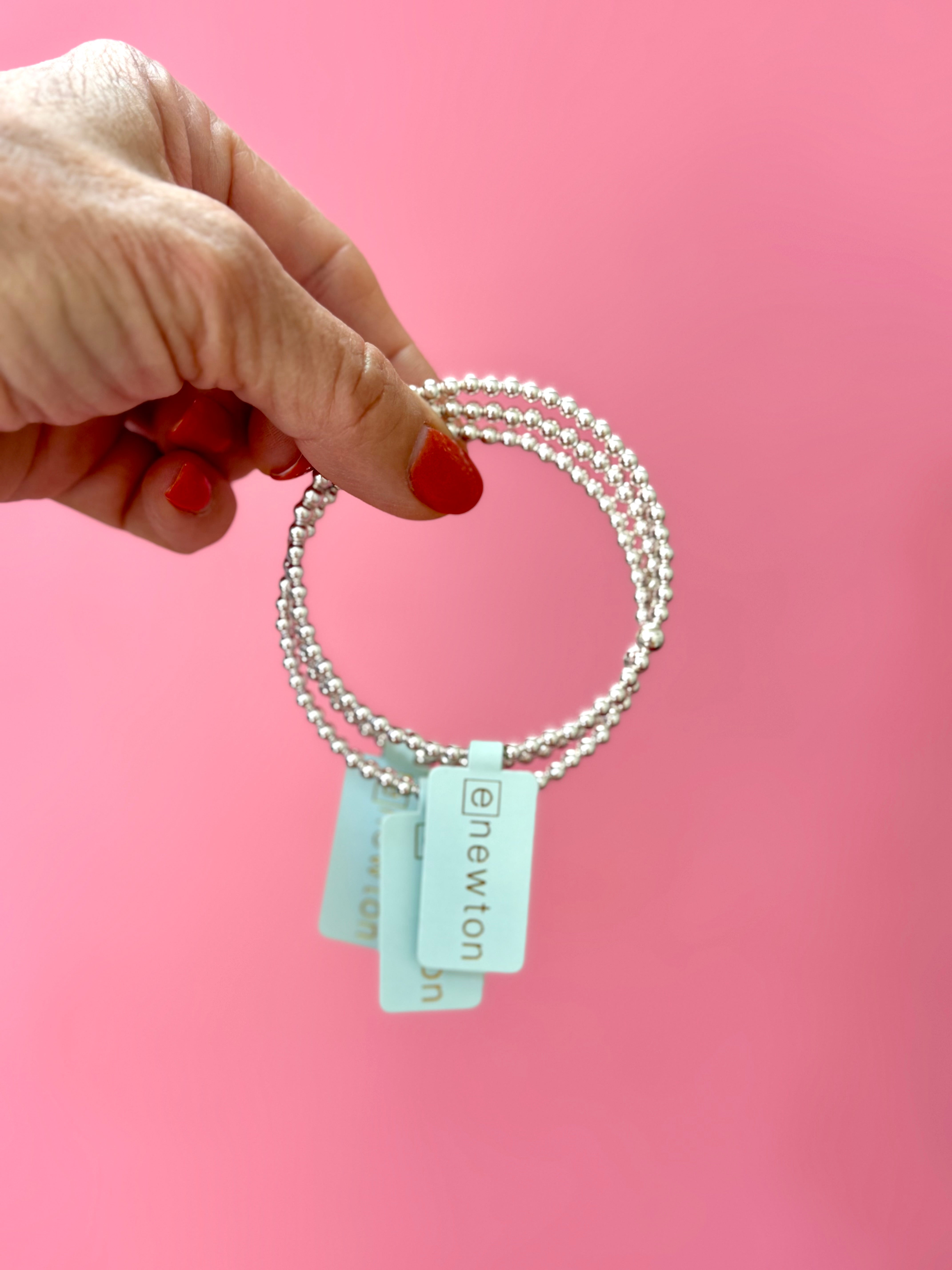 Classic Sterling 4mm Beaded Bangle-260 eNewton-eNewton-The Lovely Closet, Women's Fashion Boutique in Alexandria, KY