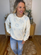 Resort Ready Sea Motif Pullover-110 Long Sleeve Top-Blu Pepper-The Lovely Closet, Women's Fashion Boutique in Alexandria, KY