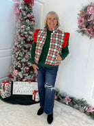 Jess Lea Classic Christmas Plaid Vest-170 Jackets/Outerwear-Jess Lea-The Lovely Closet, Women's Fashion Boutique in Alexandria, KY