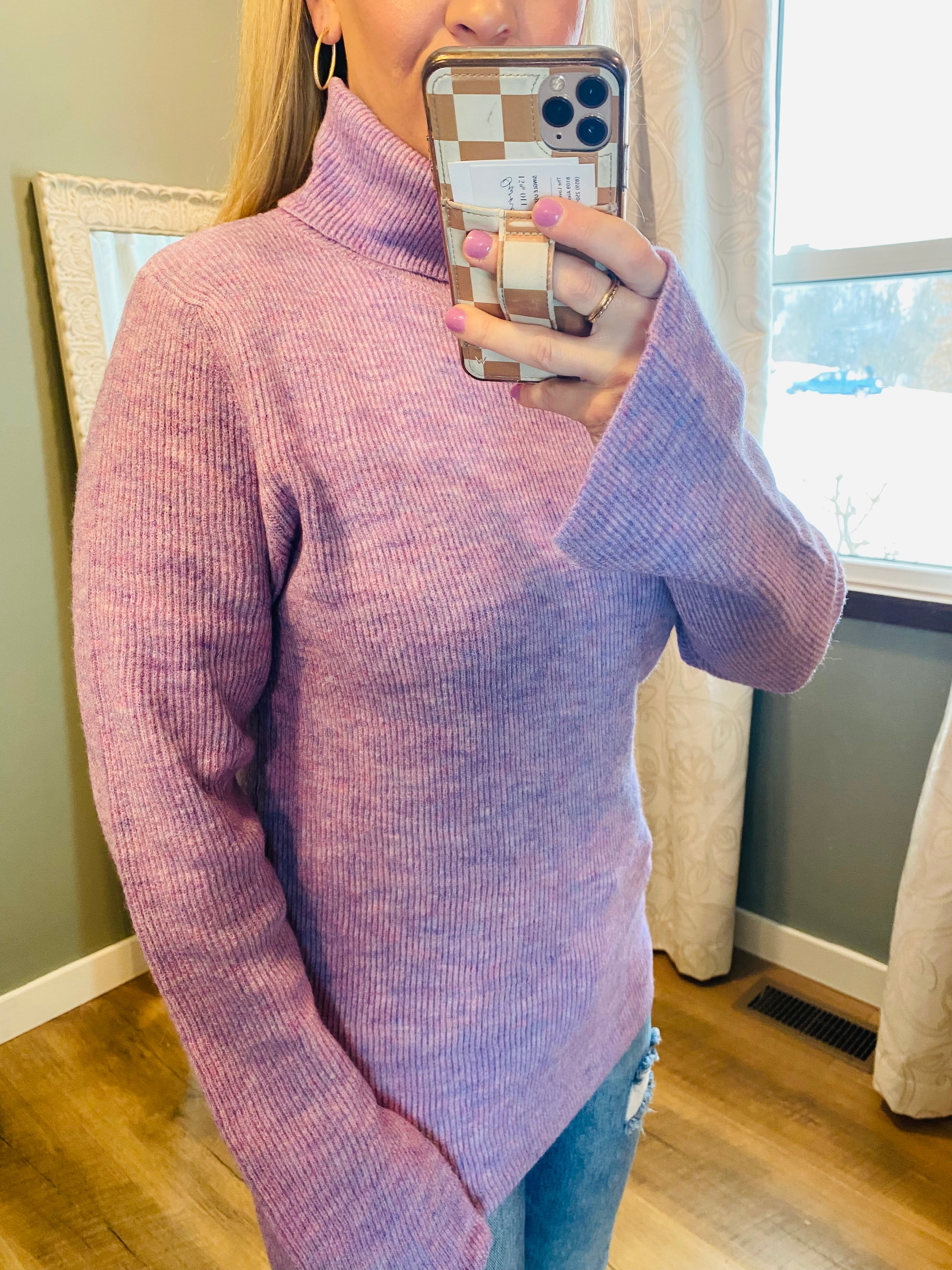 Lilac Rose Sweater-140 Sweaters-easel-The Lovely Closet, Women's Fashion Boutique in Alexandria, KY