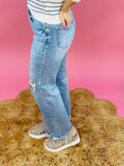 Mica High Rise Distressed Straight Jeans-210 Jeans-Mica Denim-The Lovely Closet, Women's Fashion Boutique in Alexandria, KY