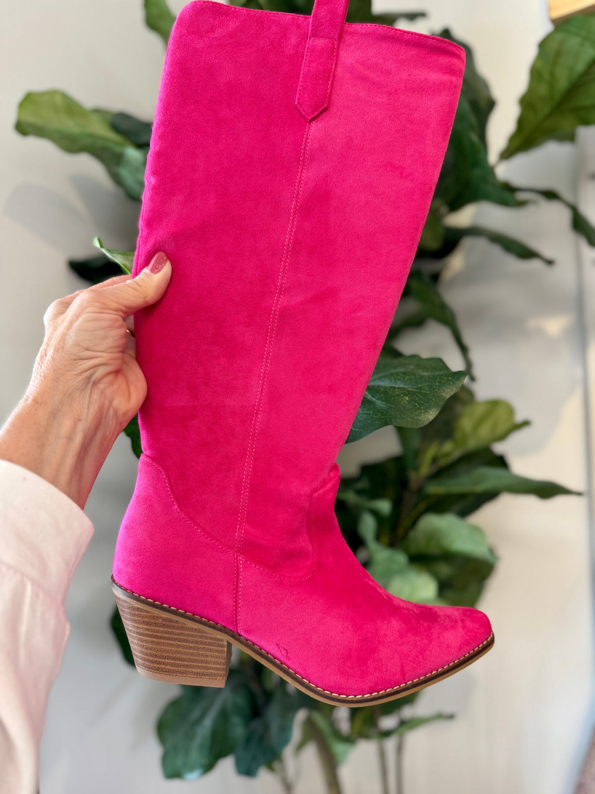 Corkys City Slicker Faux Suede Knee Boot - Hot Pink-The Lovely Closet-The Lovely Closet, Women's Fashion Boutique in Alexandria, KY