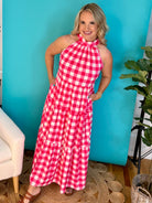 Pink Champaign Maxi Dress-180 Dresses-Carole Christian-The Lovely Closet, Women's Fashion Boutique in Alexandria, KY