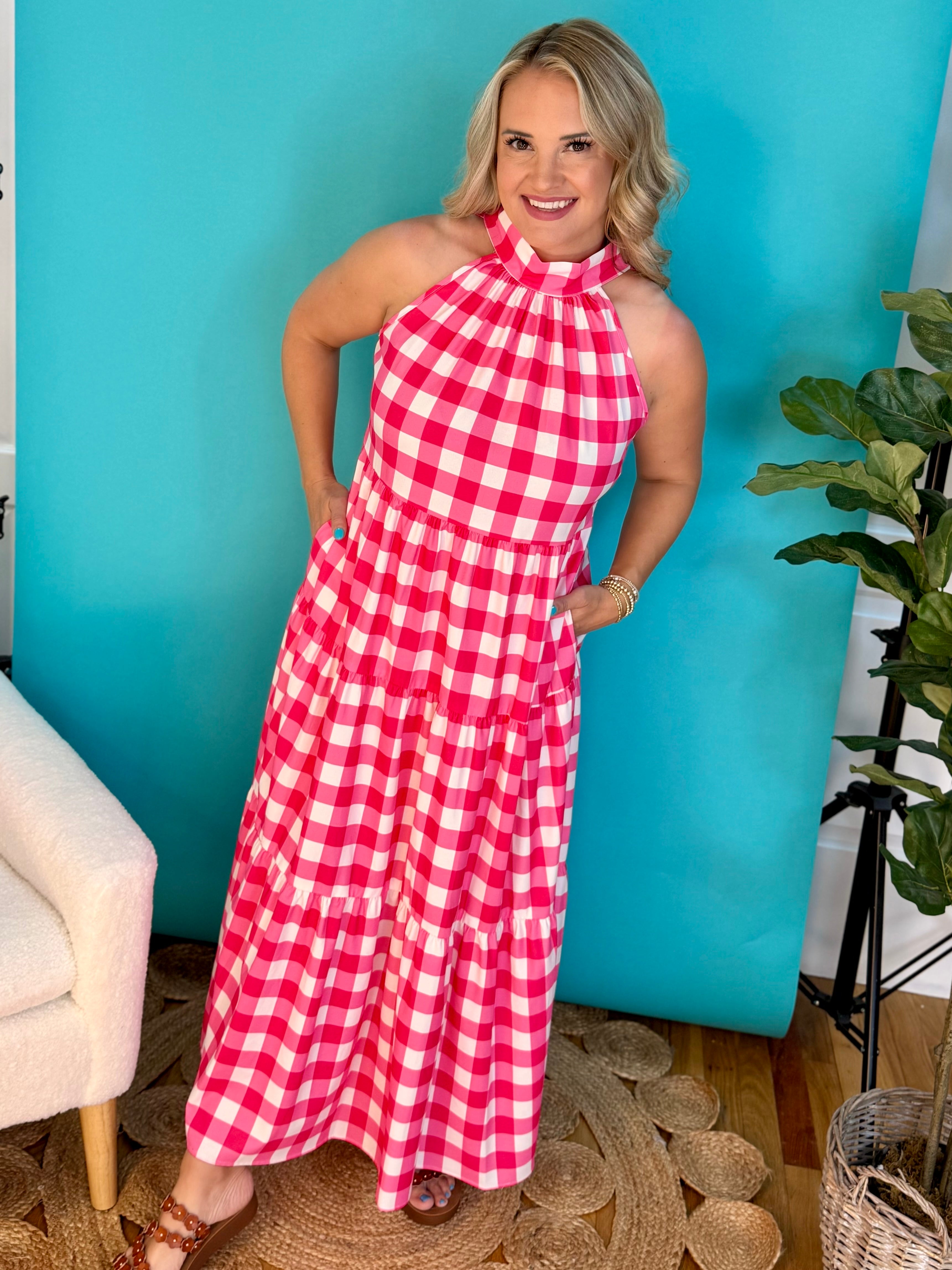 Pink Champaign Maxi Dress-180 Dresses-Carole Christian-The Lovely Closet, Women's Fashion Boutique in Alexandria, KY