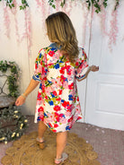Vibrant Floral Print Dress-180 Dresses-Umgee-The Lovely Closet, Women's Fashion Boutique in Alexandria, KY