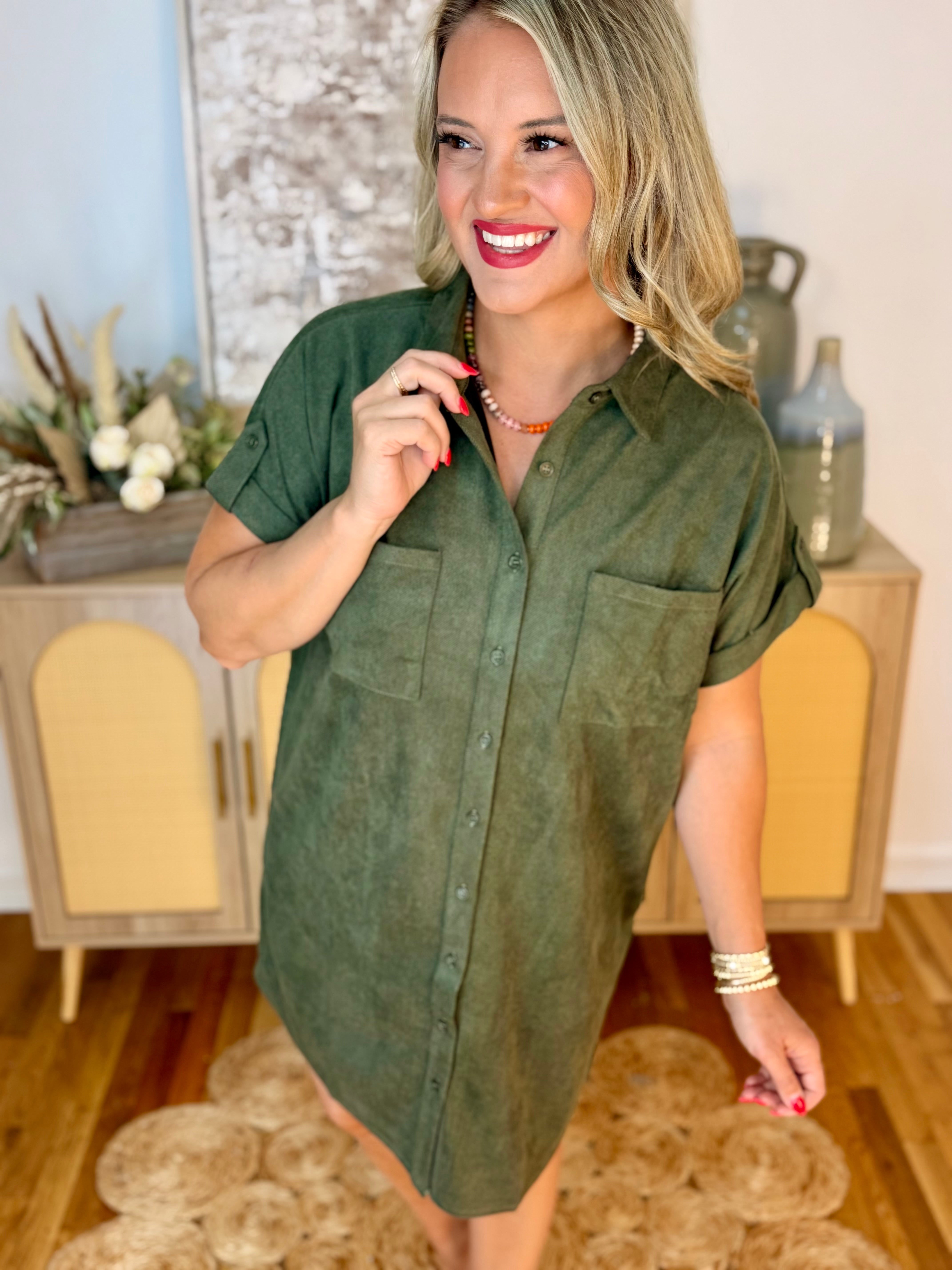 The Winning Season Dress - Olive-180 Dresses-She + Sky-The Lovely Closet, Women's Fashion Boutique in Alexandria, KY