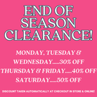 END OF SEASON CLEARANCE DETAILS-The Lovely Closet-The Lovely Closet, Women's Fashion Boutique in Alexandria, KY
