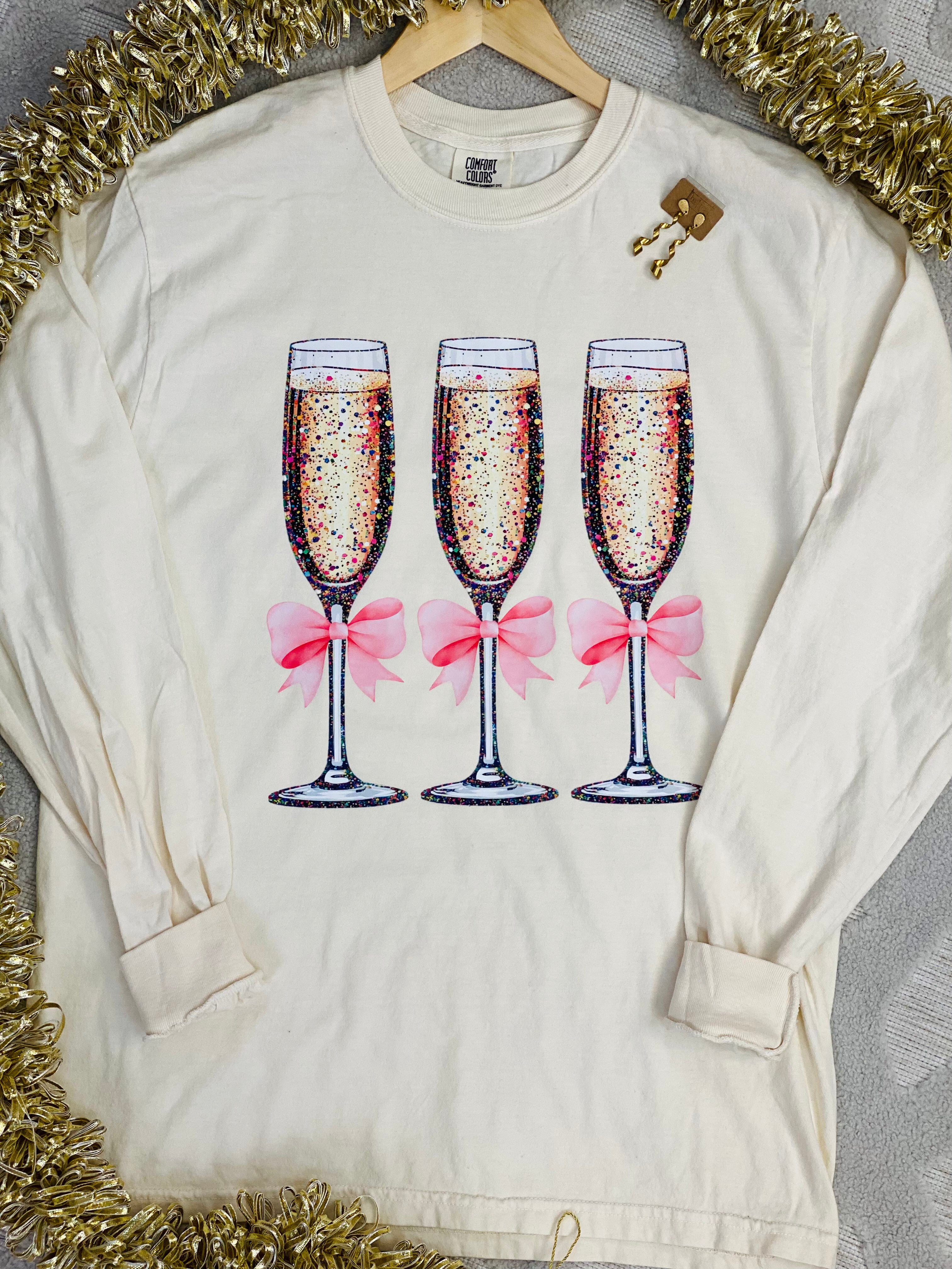 Make a Toast Long Sleeve T-Shirt-135 T-Shirt Bar-The Lovely Closet-The Lovely Closet, Women's Fashion Boutique in Alexandria, KY