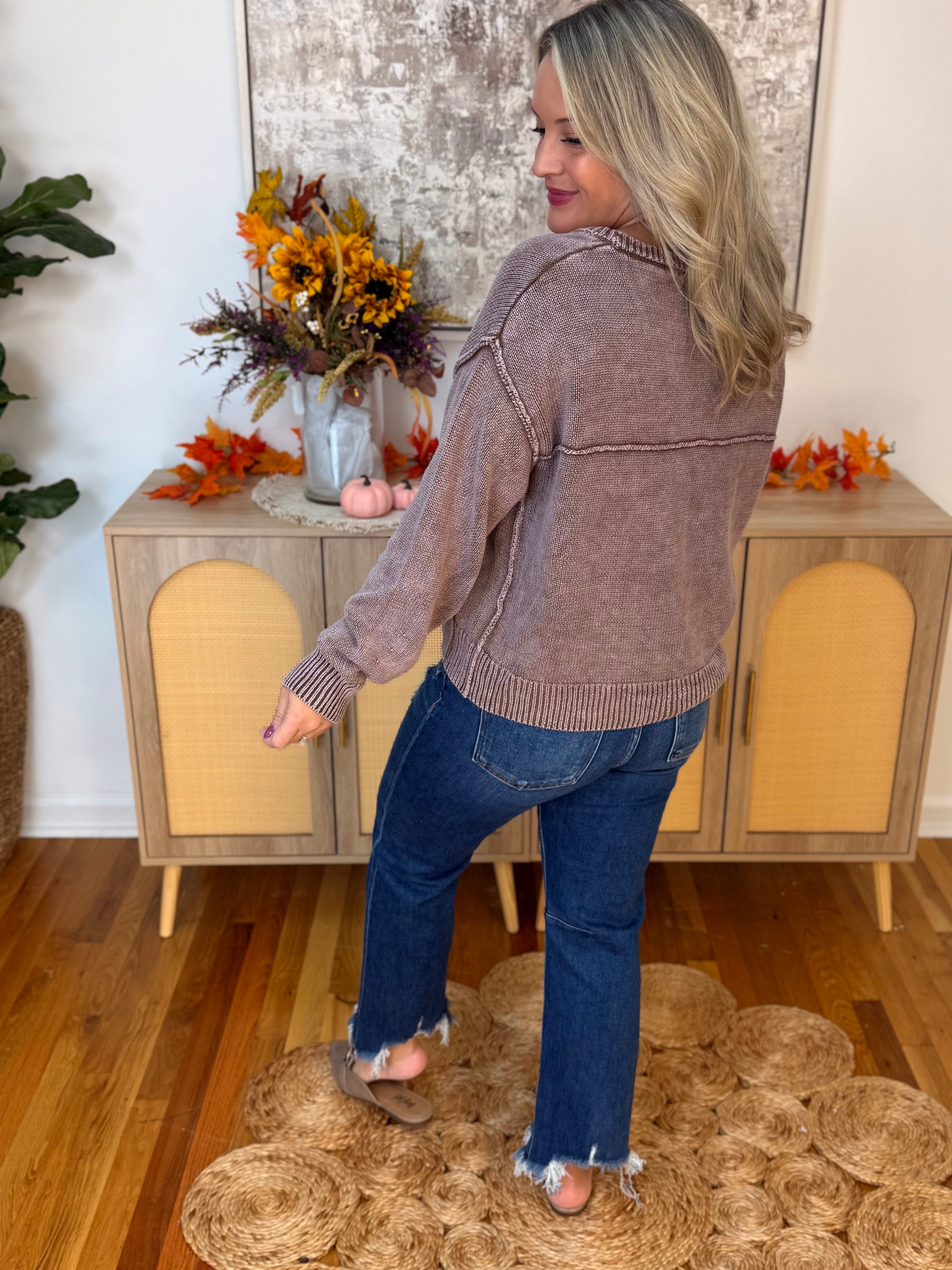 FINAL SALE - Falling Leaves Cardigan - Vintage Plum-160 Cardigan/Kimonos-bibi-The Lovely Closet, Women's Fashion Boutique in Alexandria, KY