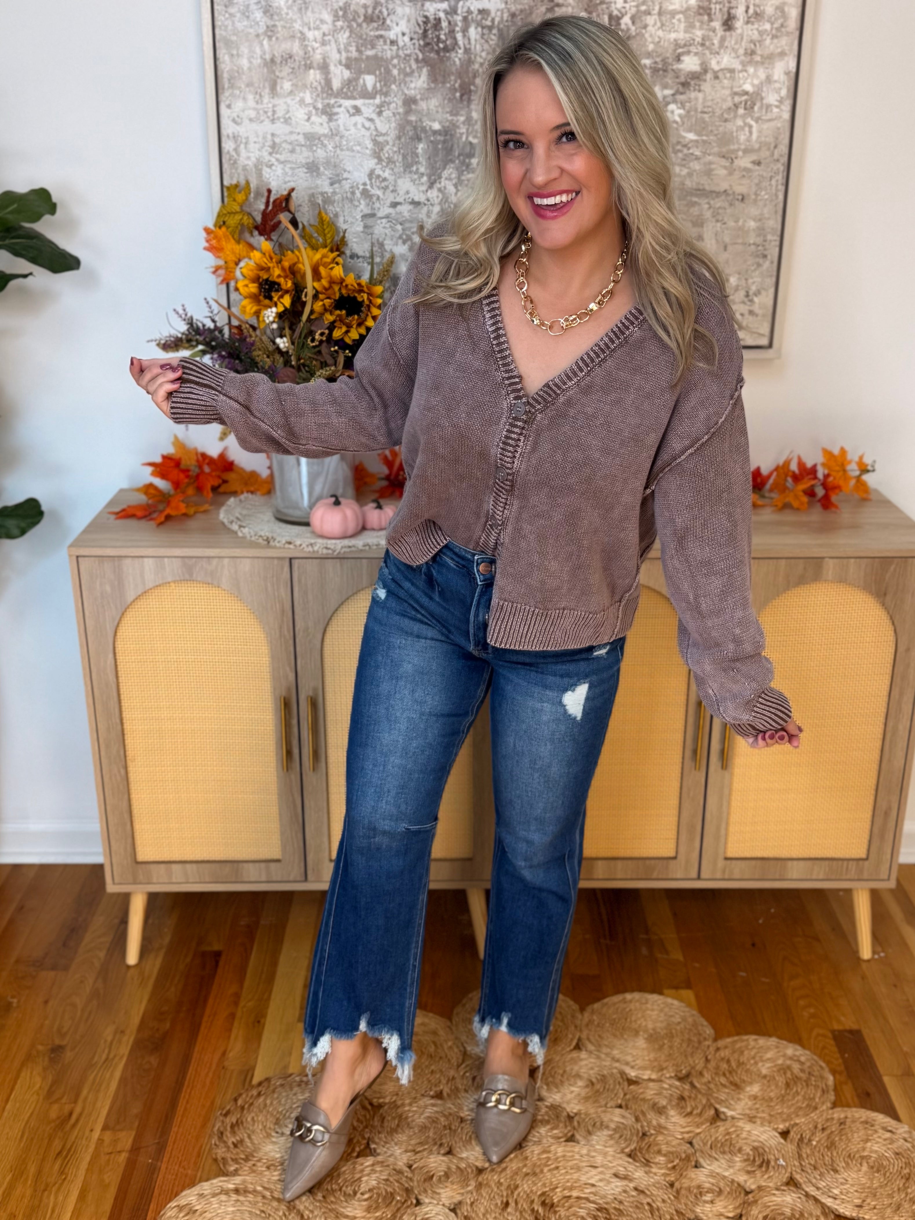 FINAL SALE - Falling Leaves Cardigan - Vintage Plum-160 Cardigan/Kimonos-bibi-The Lovely Closet, Women's Fashion Boutique in Alexandria, KY