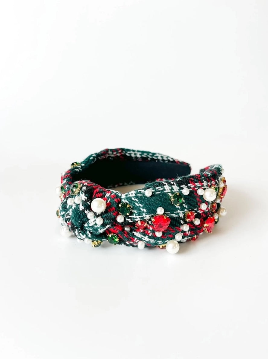 Festive Headbands-Red & Green Plaid-300 Headwear-Brittyland-The Lovely Closet, Women's Fashion Boutique in Alexandria, KY