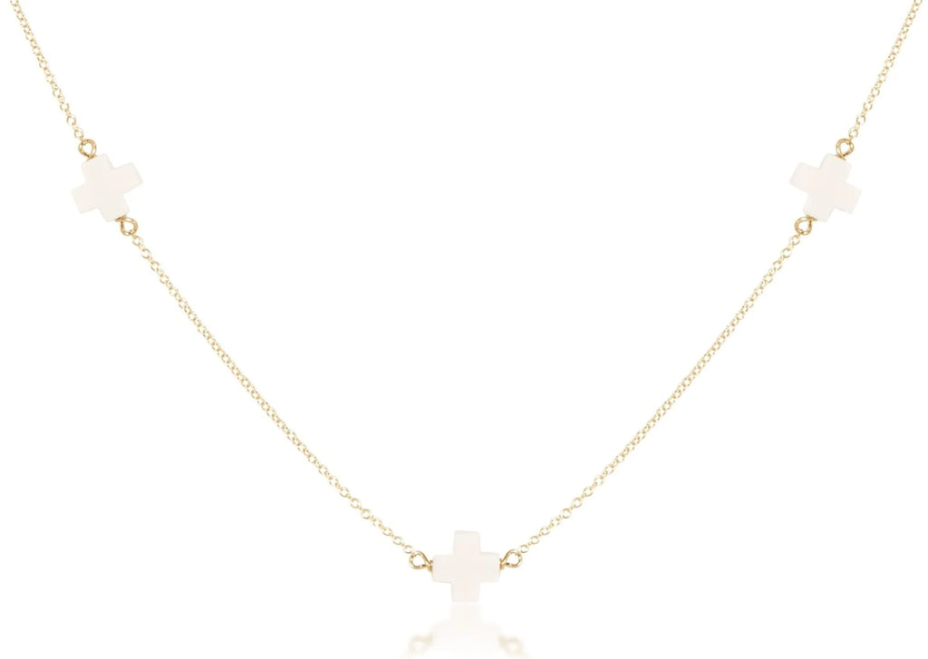 Off White Signature Cross Simplicity Necklace-eNewton-The Lovely Closet, Women's Fashion Boutique in Alexandria, KY