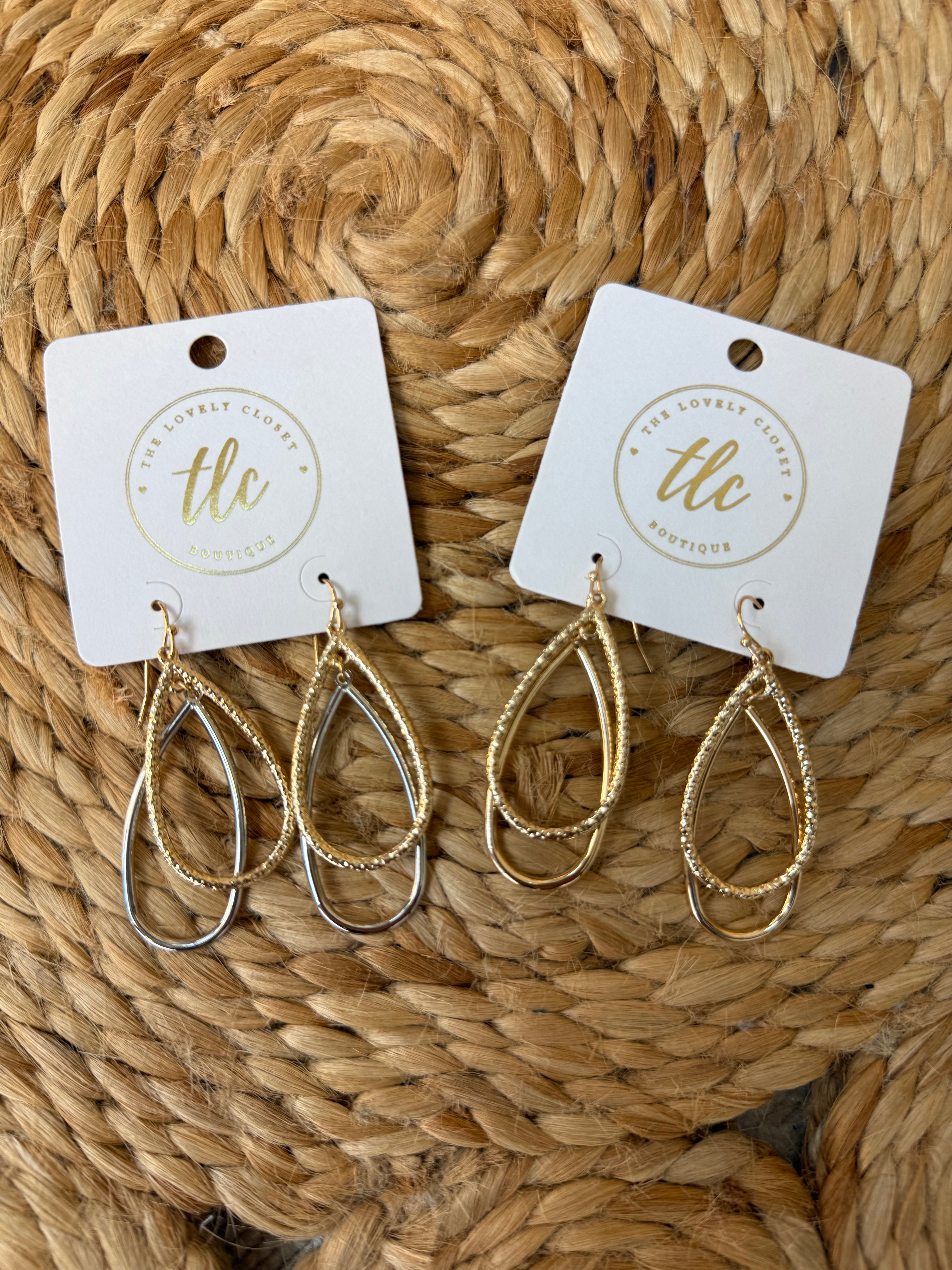 Layered Teardrop Earrings-250 Jewelry-judson-The Lovely Closet, Women's Fashion Boutique in Alexandria, KY