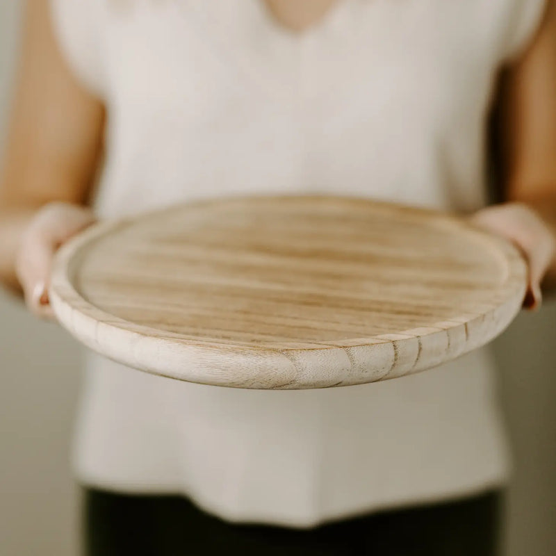 Large Rustic Round Tray