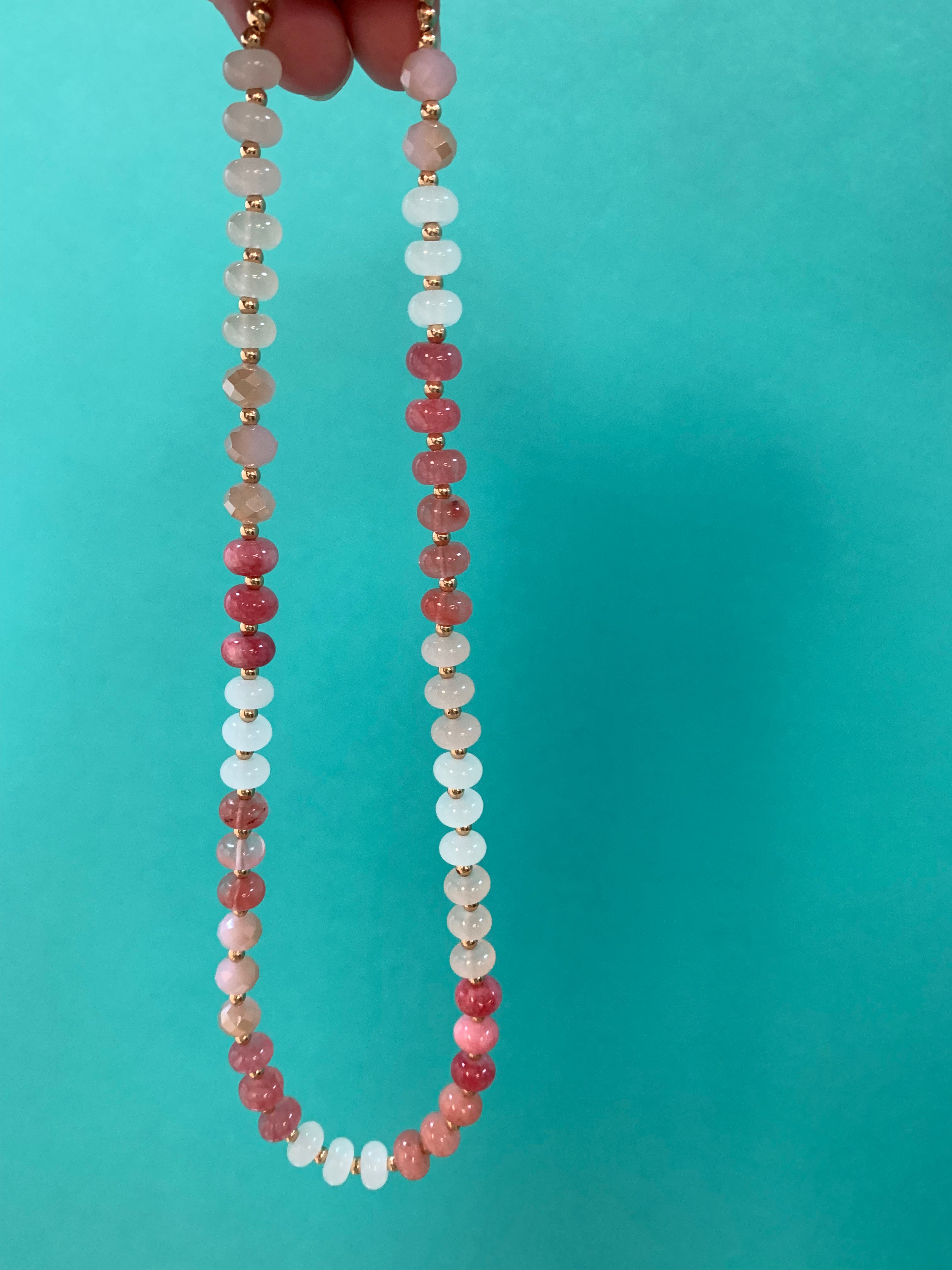 Just Peachy Candy Bead Necklace-250 Jewelry-judson-The Lovely Closet, Women's Fashion Boutique in Alexandria, KY