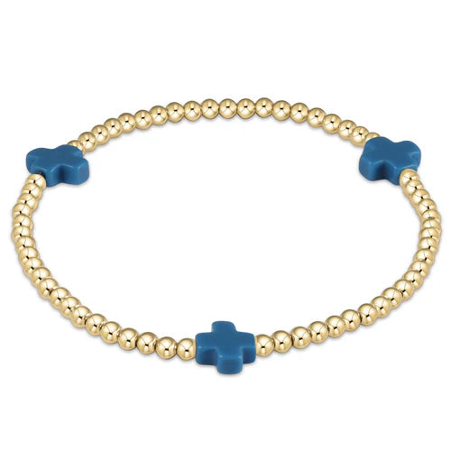 Signature Cross Gold Pattern 3mm Bead Bracelet-260 eNewton-eNewton-The Lovely Closet, Women's Fashion Boutique in Alexandria, KY