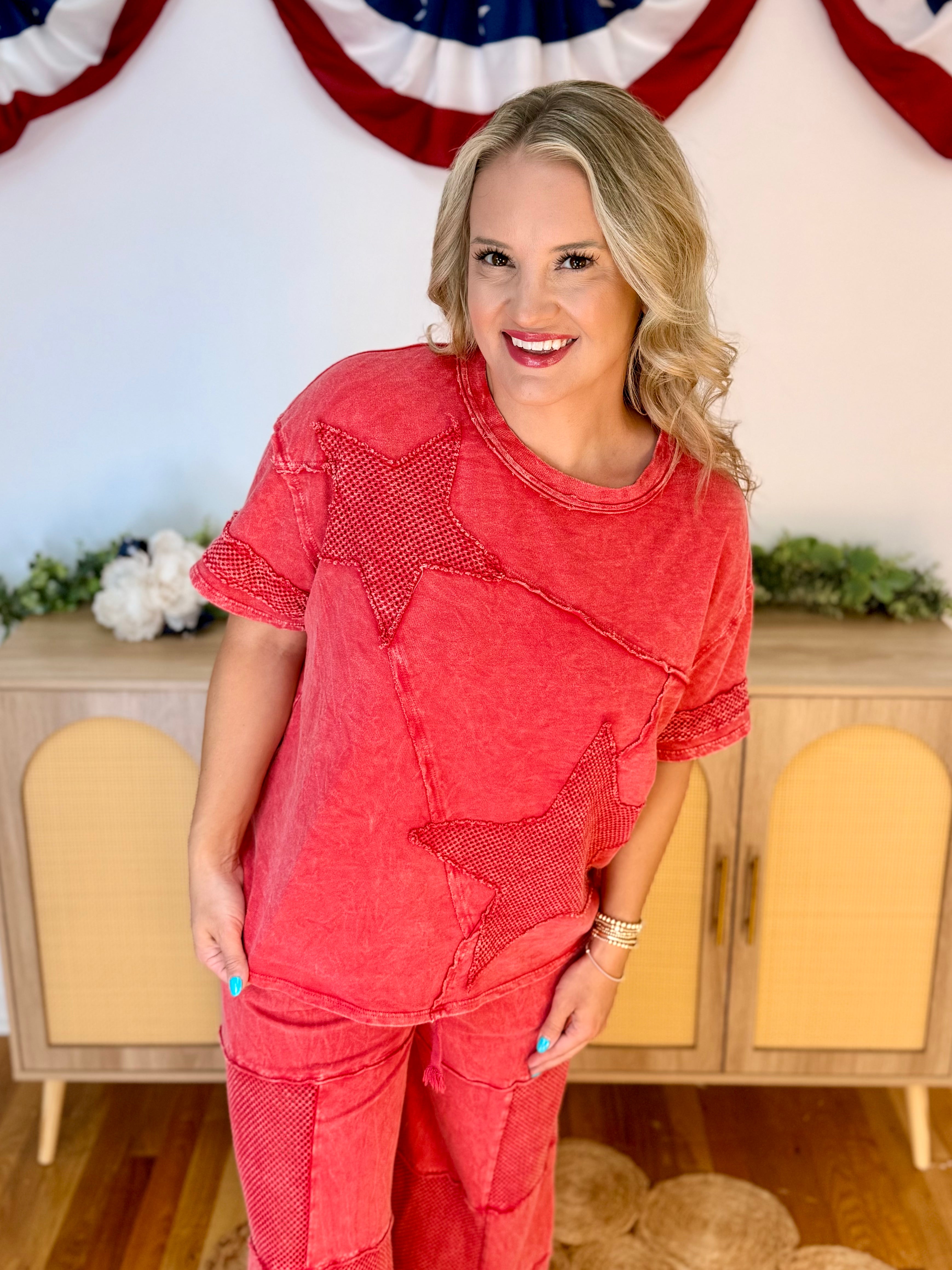 Firecracker Top-100 Short Sleeve Tops-J.Her-The Lovely Closet, Women's Fashion Boutique in Alexandria, KY