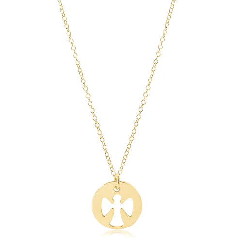 EGIRL 14" Necklace Gold - Guardian Angel Small Gold Disc-260 eNewton-newton-The Lovely Closet, Women's Fashion Boutique in Alexandria, KY