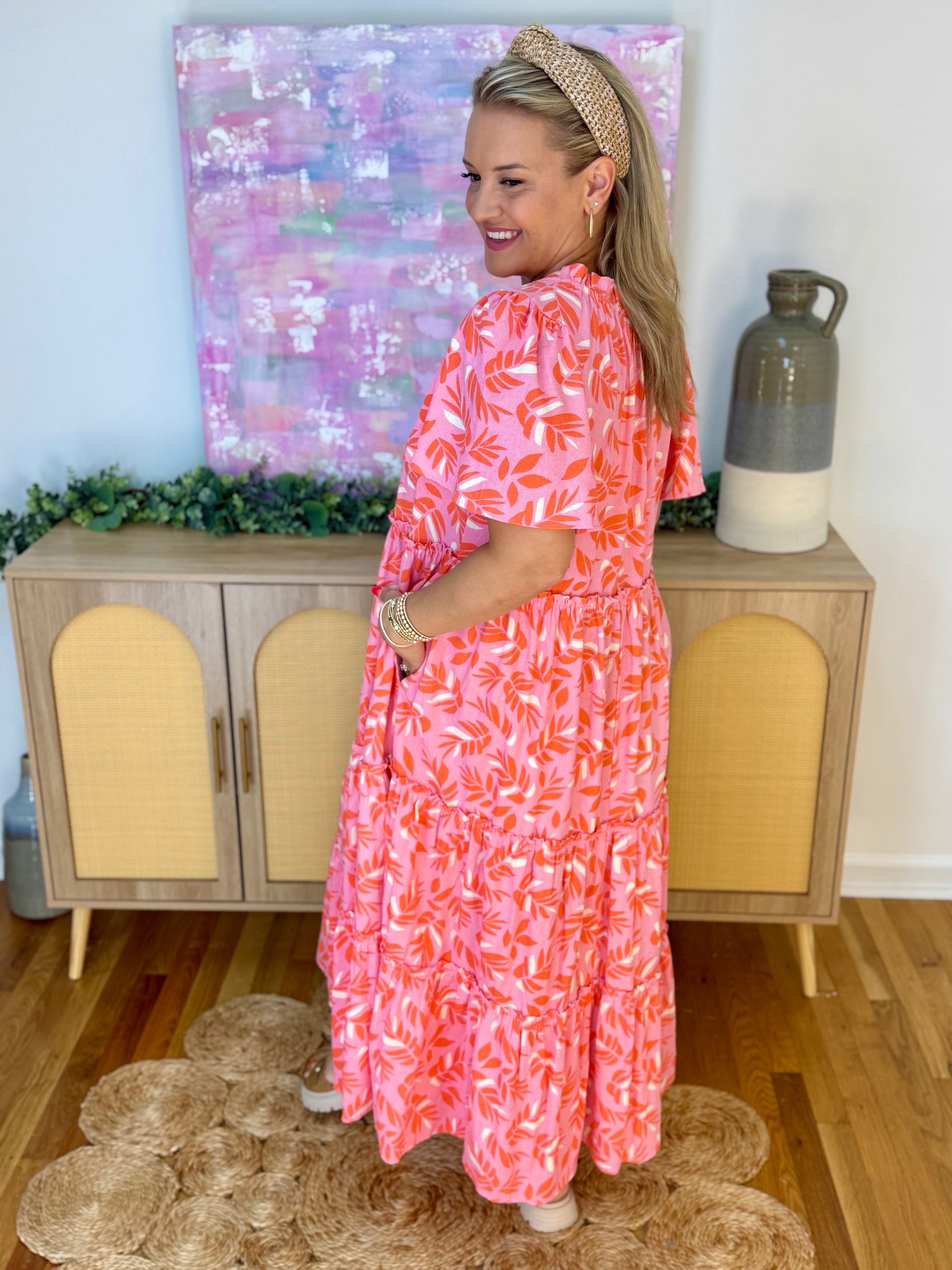 Pink Tropic Maxi Dress-180 Dresses-easel-The Lovely Closet, Women's Fashion Boutique in Alexandria, KY