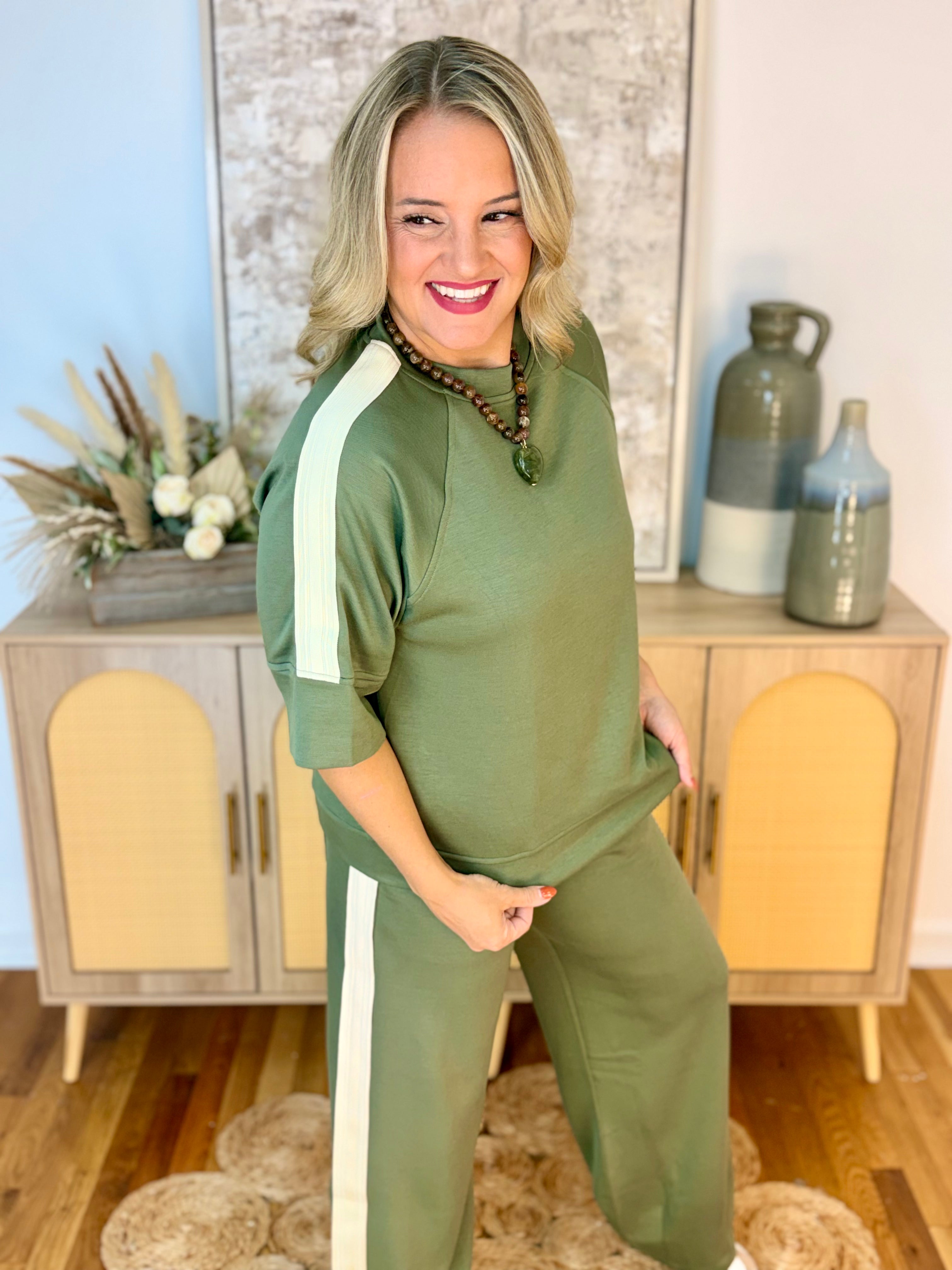 Hometown Classic Top - Olive-100 Short Sleeve Tops-She + Sky-The Lovely Closet, Women's Fashion Boutique in Alexandria, KY