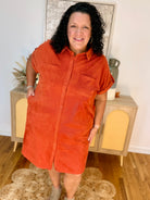 The Winning Season Dress - Rust-180 Dresses-She + Sky-The Lovely Closet, Women's Fashion Boutique in Alexandria, KY