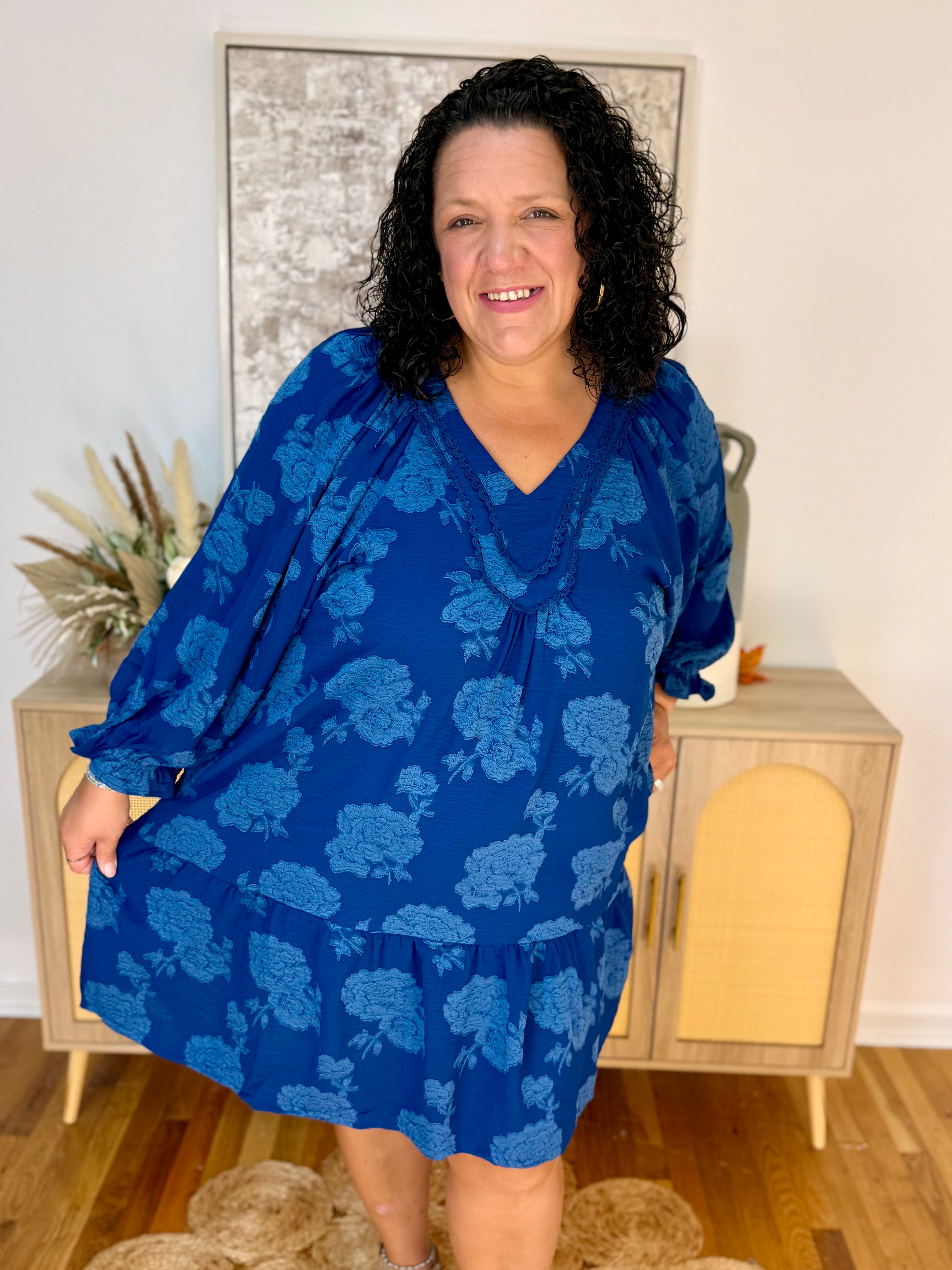 Sapphire Season Dress-180 Dresses-Umgee-The Lovely Closet, Women's Fashion Boutique in Alexandria, KY